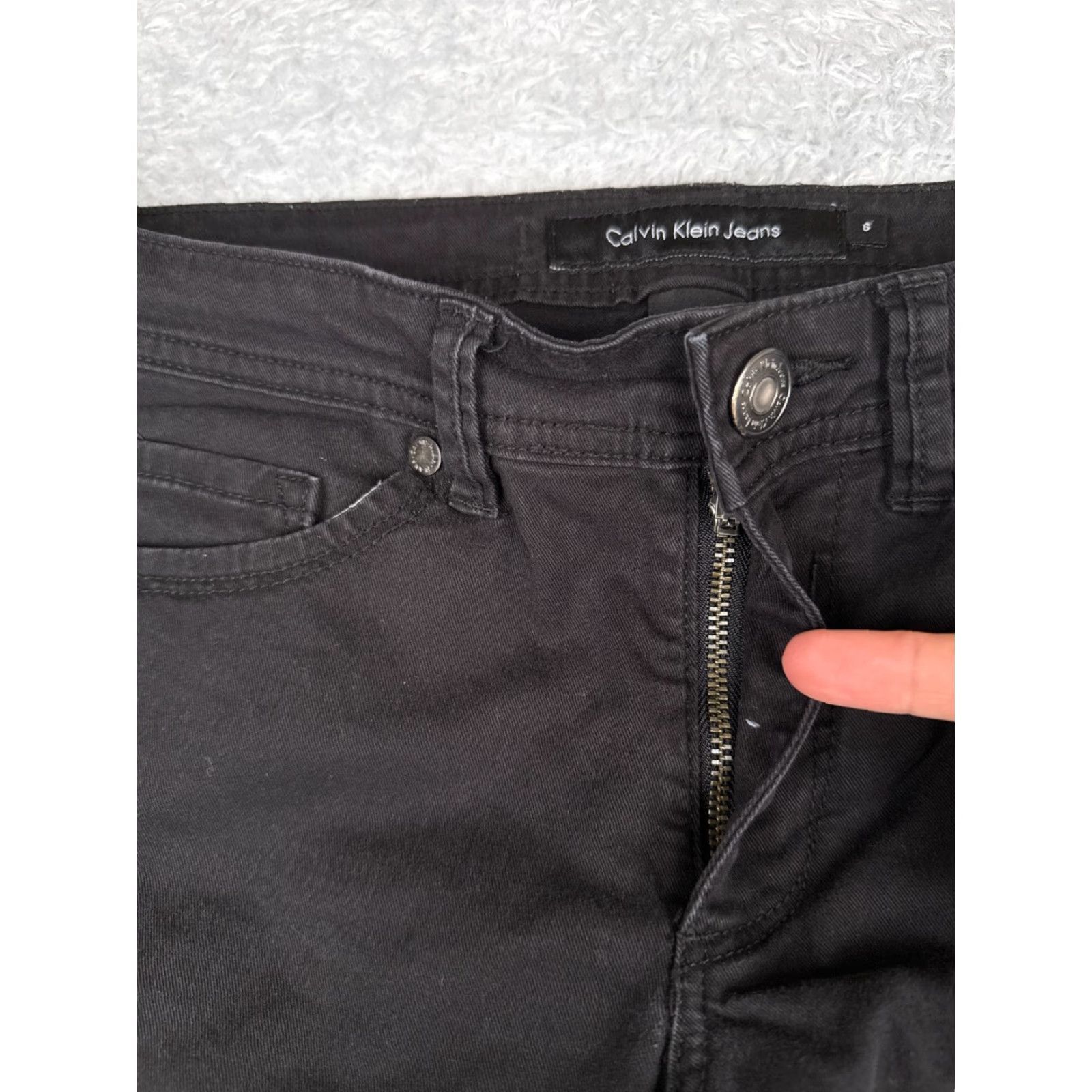 Calvin Klein VINTAGE Calvin Klein Women Skinny Jeans 6 Black Denim Mid Rise Stretch Cotton 29x26 Size 28" / US 6 / IT 42 - 5 Thumbnail