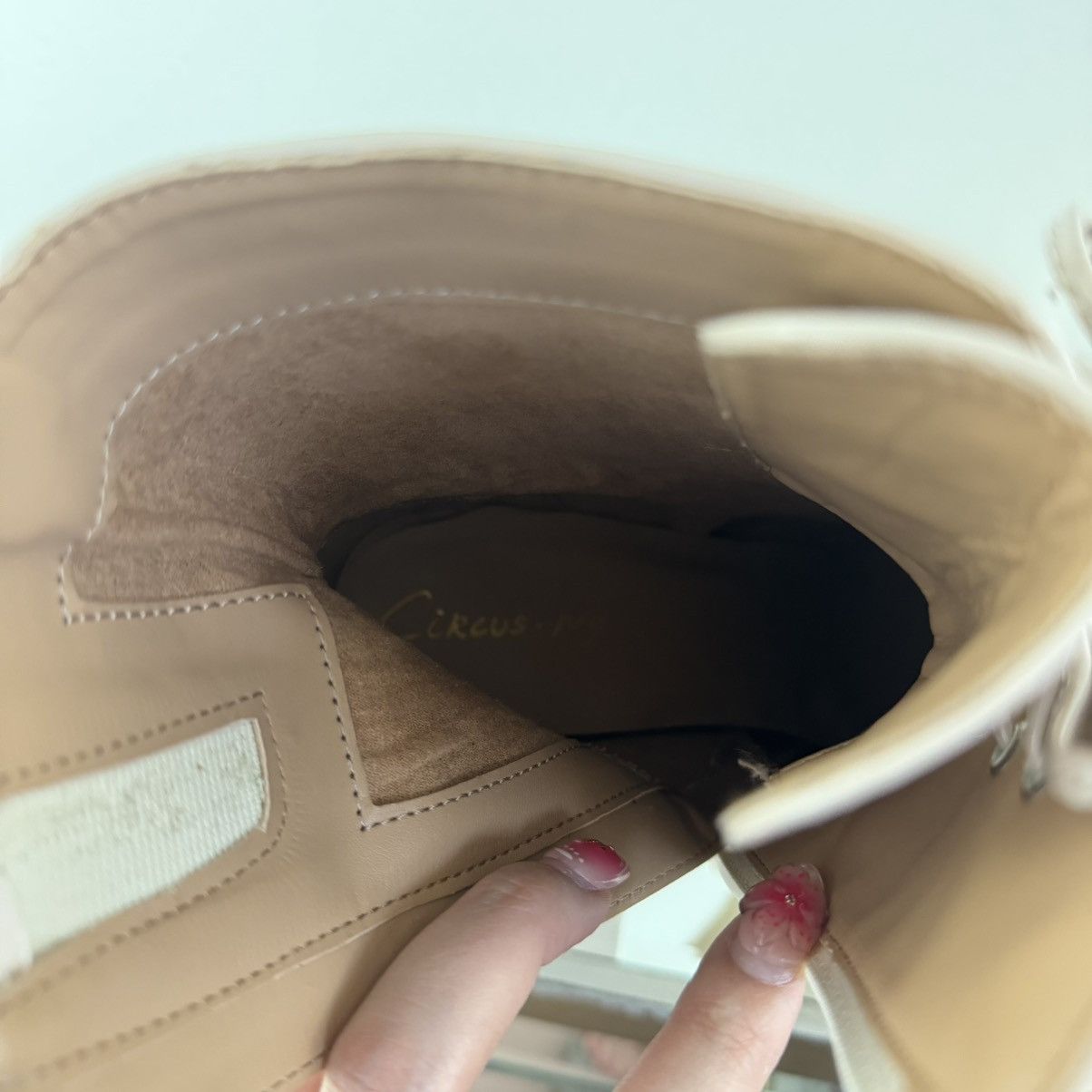 Sam Edelman SAM EDELMAN Nude Patent Leather Karter Platform Ankle Boots Size US 9.5 / IT 39.5 - 17 Thumbnail