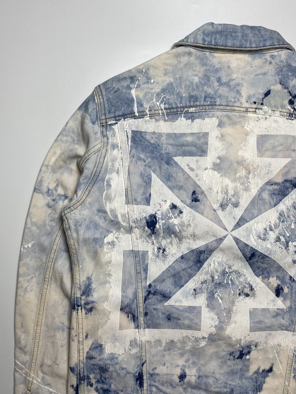 Off-White Off White - Extreme Bleached Arrows Denim Jacket Size US M / EU 48-50 / 2 - 3 Thumbnail
