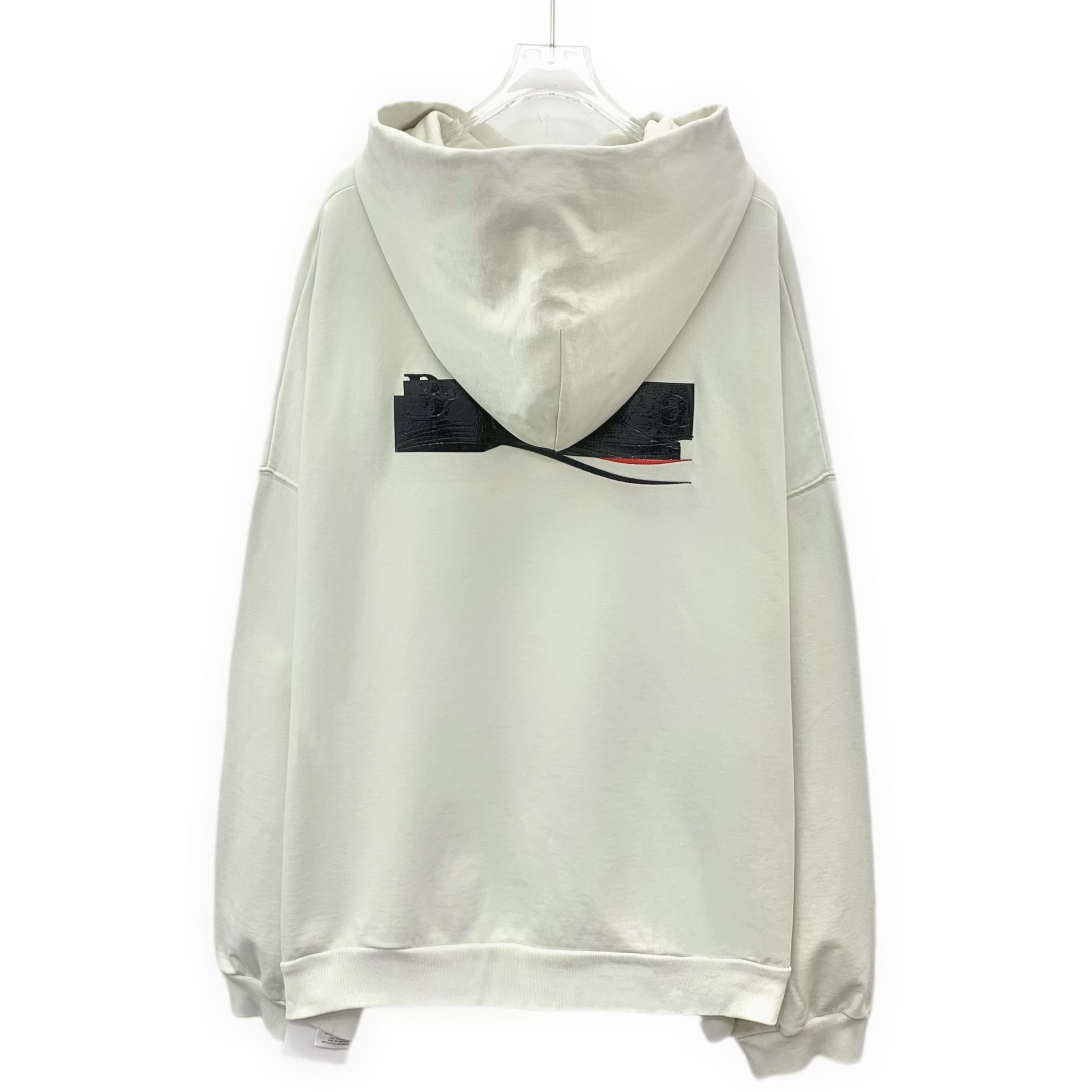 Balenciaga Balenciaga Logo Embroidered Cotton Hoodie Cream (L) Size US L / EU 52-54 / 3 - 2 Thumbnail