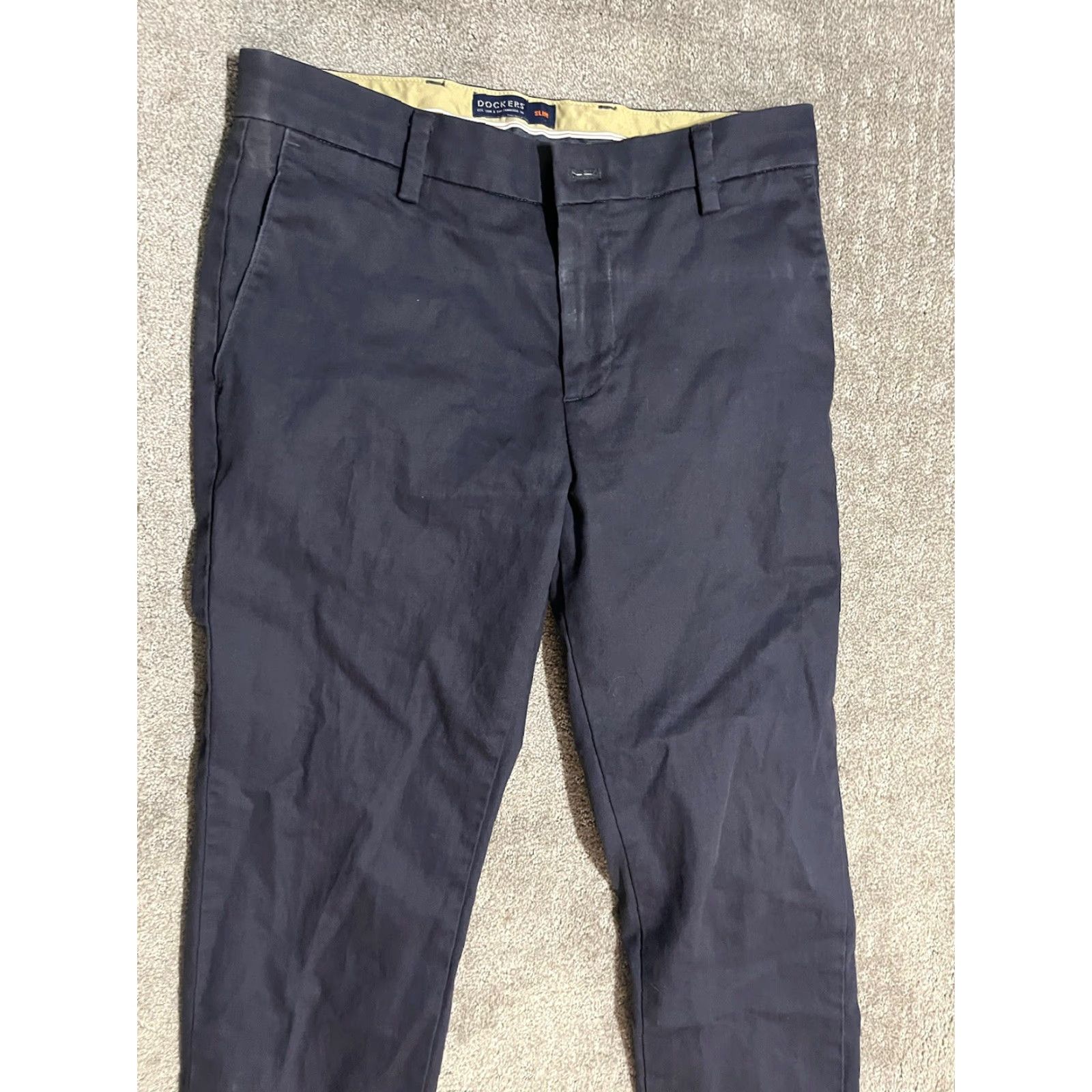 Dockers DOCKERS Signature Khakis Slim Fit Pants 30x32 Navy Blue Men's Size US 30 / EU 46 - 3 Thumbnail