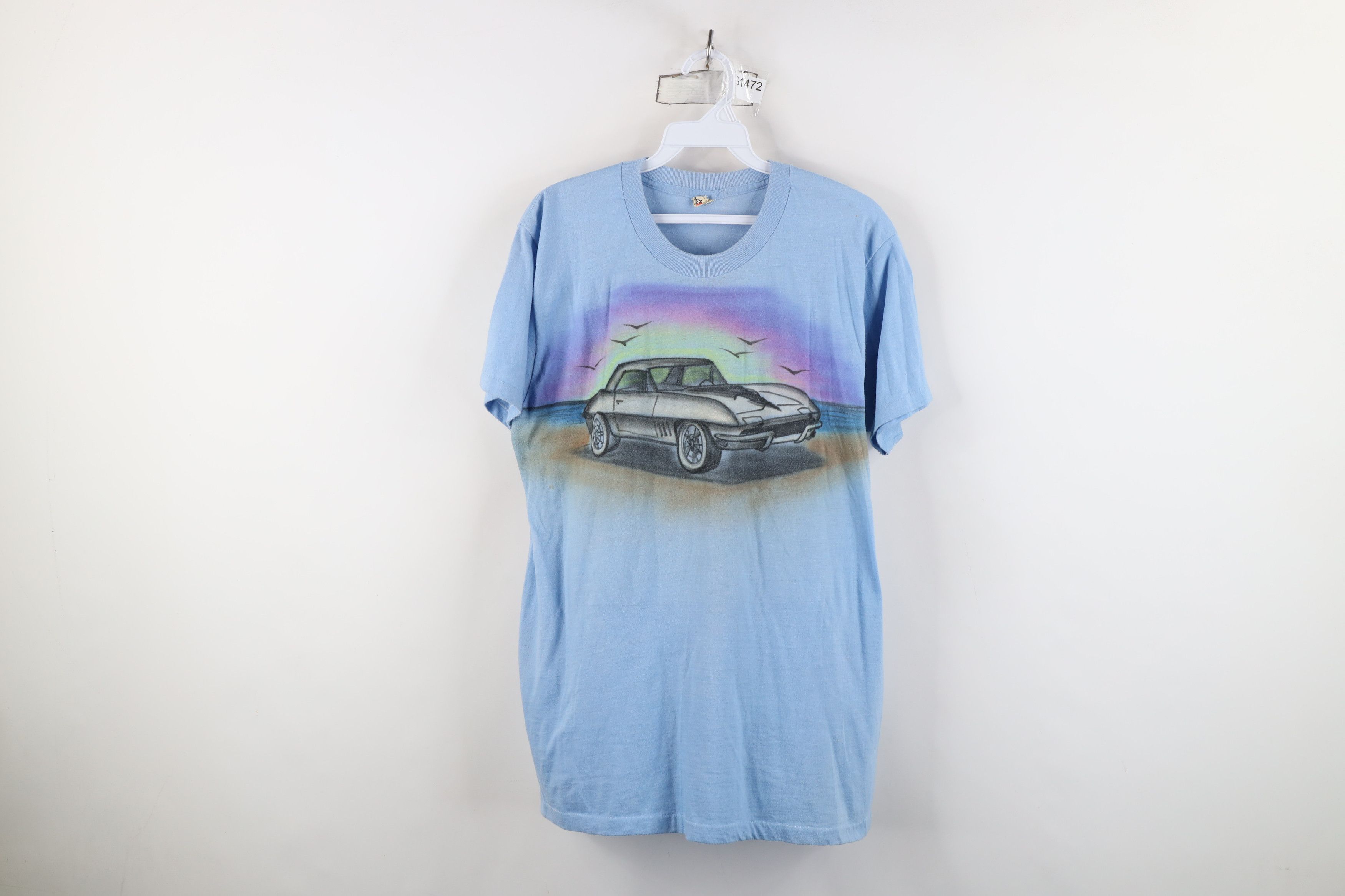 Vintage Vintage 80s Corvette Sting Ray Muscle Car T-Shirt USA Size US XL / EU 56 / 4 - 1 Thumbnail