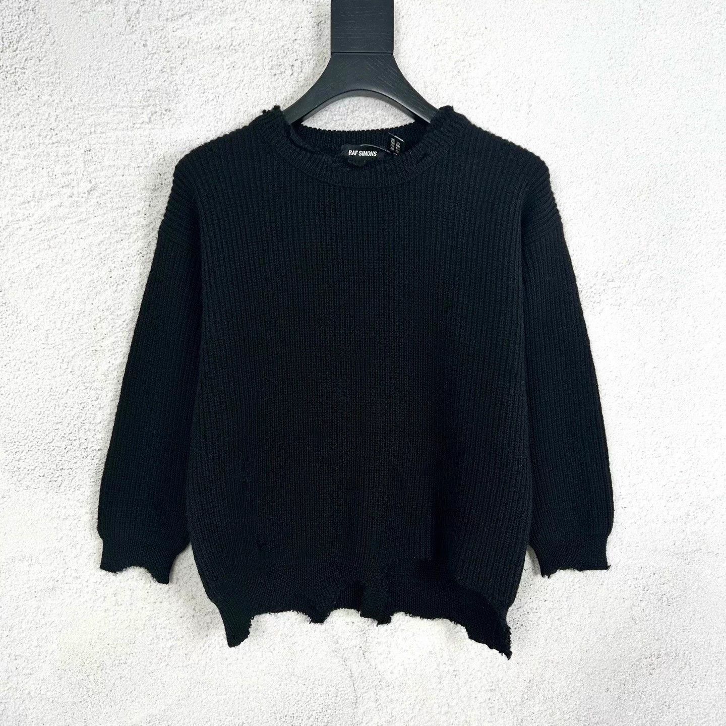 Raf Simons Raf Simons New Black Distressed Hole Sweater M Size M / US 6-8 / IT 42-44 - 1 Thumbnail