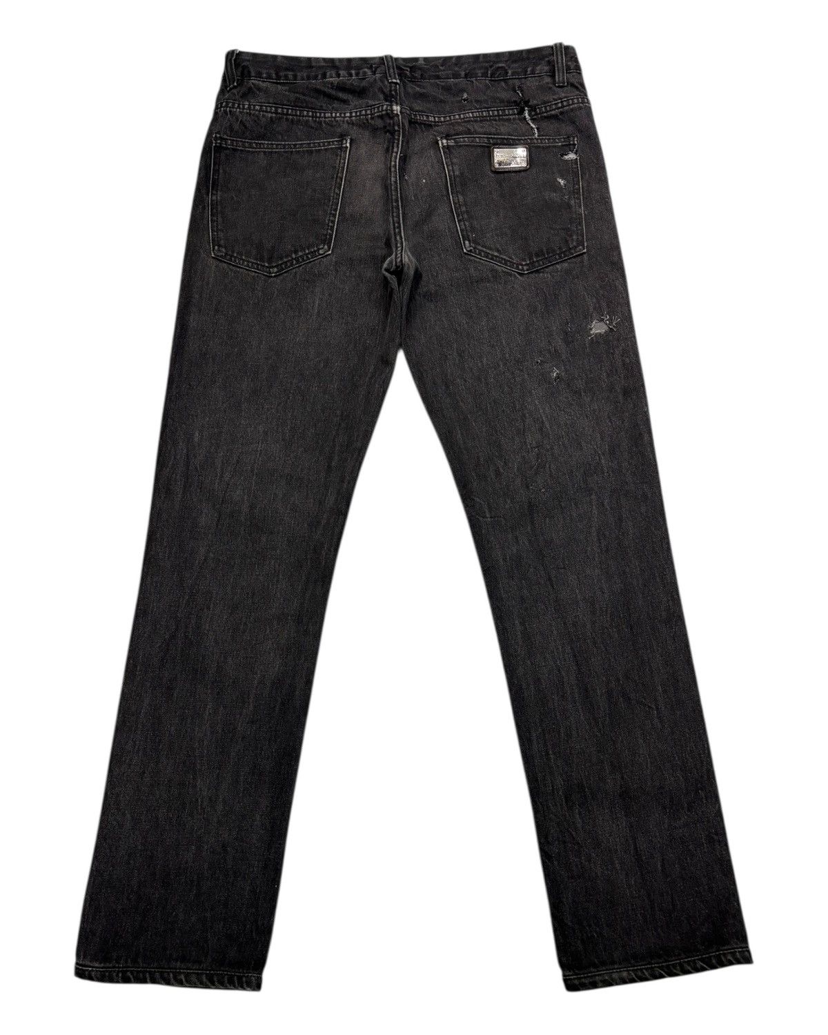 Dolce & Gabbana 🔥DOLCE & GABBANA SUPER BLACK DISTRESSED DENIM JEANS Size US 34 / EU 50 - 2 Thumbnail