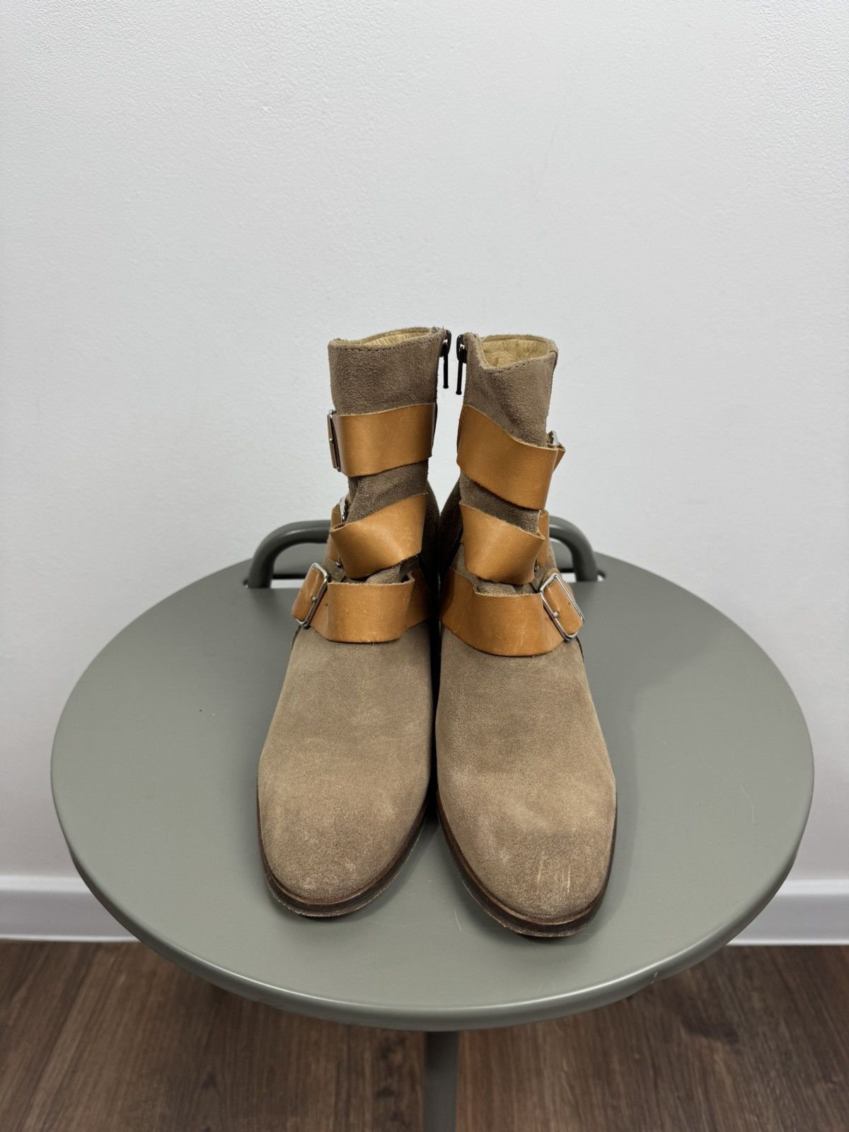Hudson Hudson London Beige Suede Buckle Heeled Ankle Boots EU 37 Size US 6 / IT 36 - 4 Thumbnail