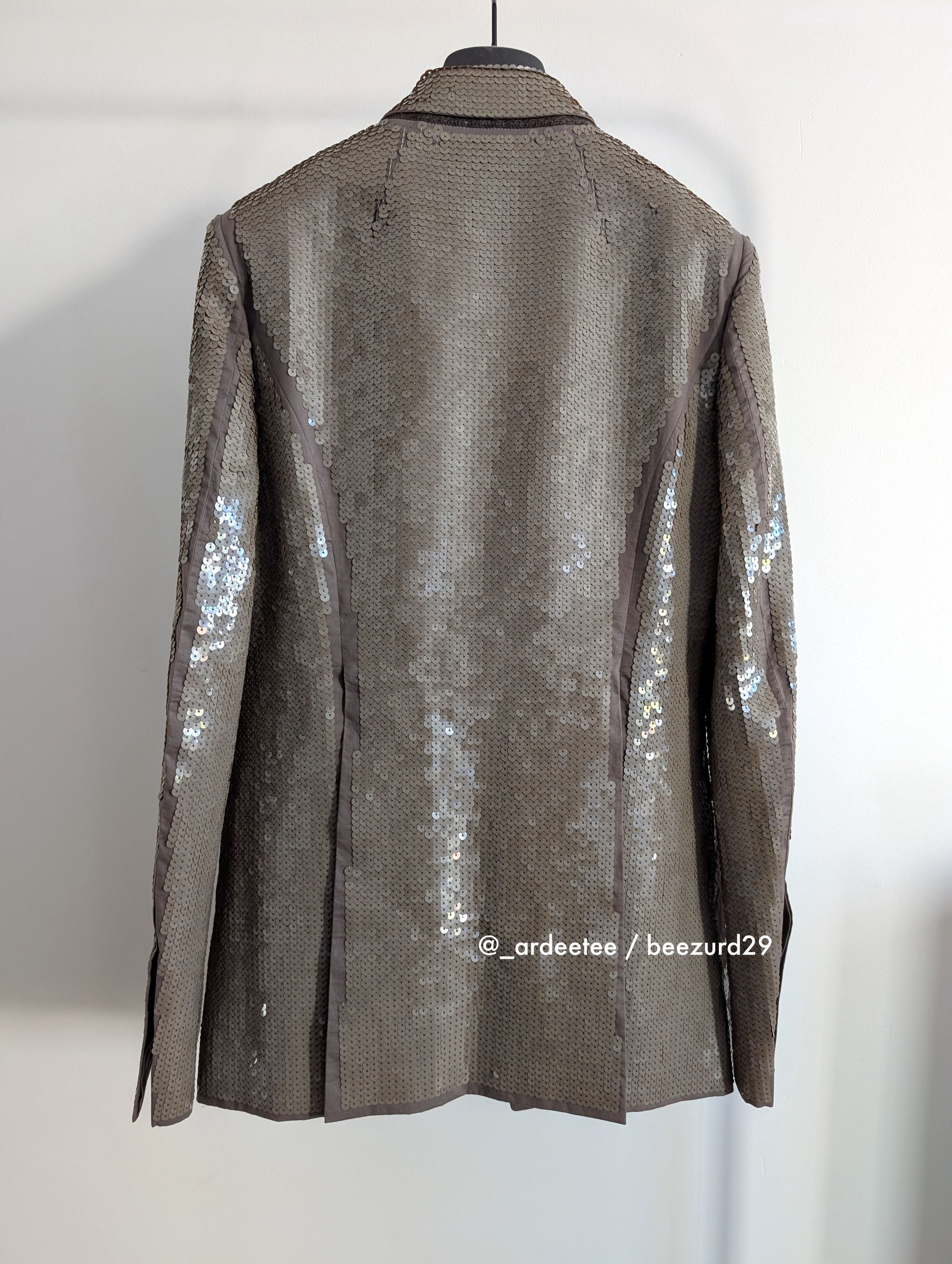 Rick Owens 💥$4K SAMPLE SEQUIN FOGPOCKET NEUE ALICE BLAZER JACKET Size S / US 4 / IT 40 - 6 Thumbnail