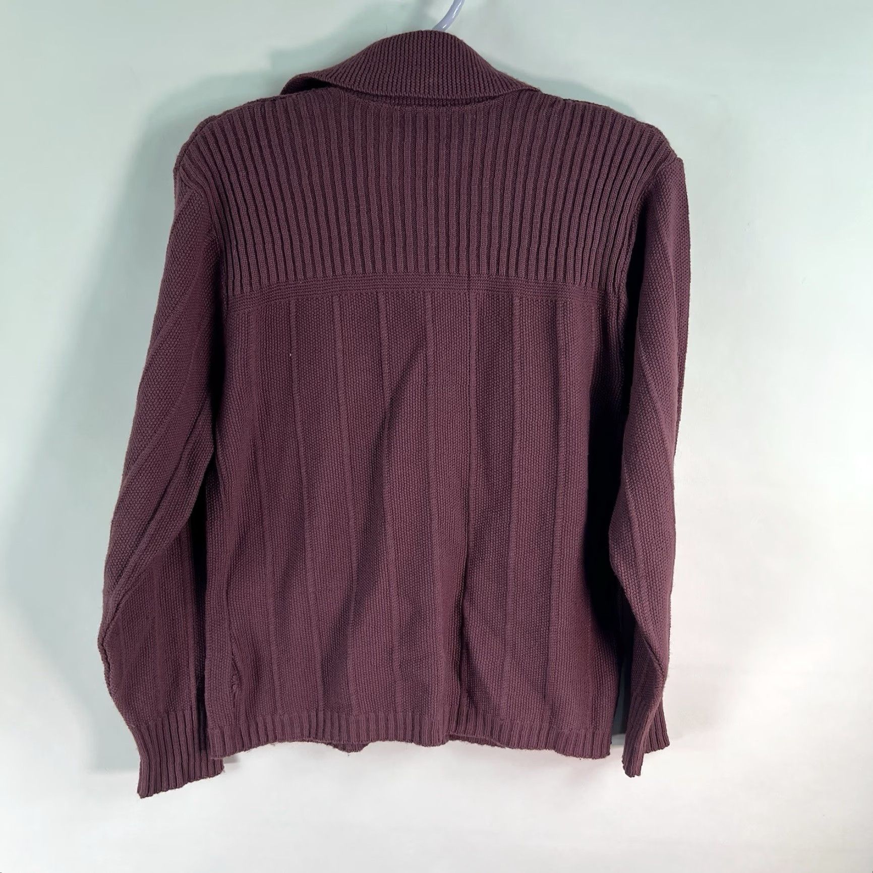 Sears VINTAGE Sears The Men's Store Cardigan 100% Virgin Orlon Acrylic SZ M Mauve Green Letterman Look 1980s Mens Cardigan Size US L / EU 52-54 / 3 - 5 Thumbnail