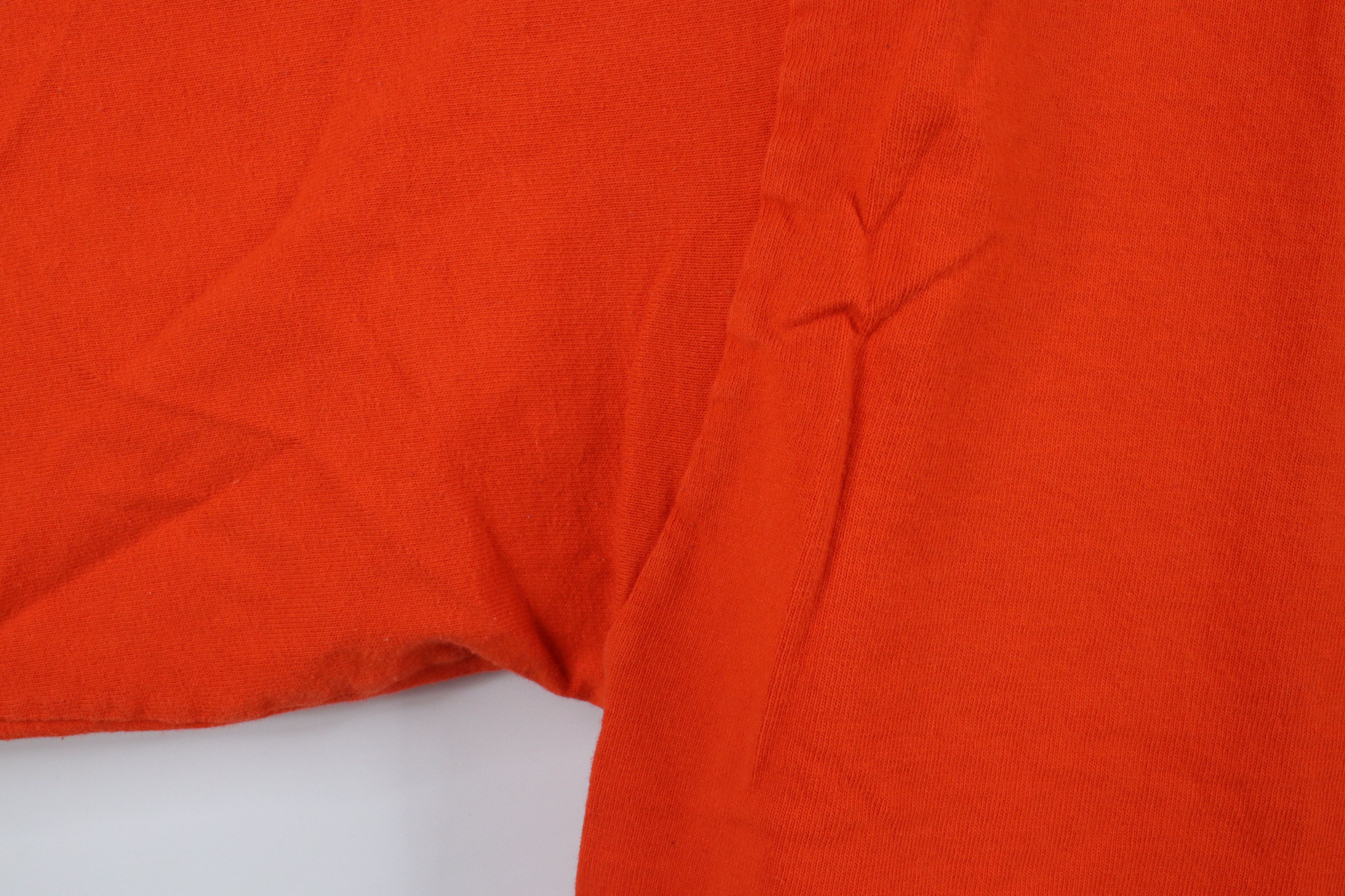 Vintage Vintage 90s Streetwear Cotton Long Sleeve T-Shirt Orange Size US L / EU 52-54 / 3 - 8 Thumbnail