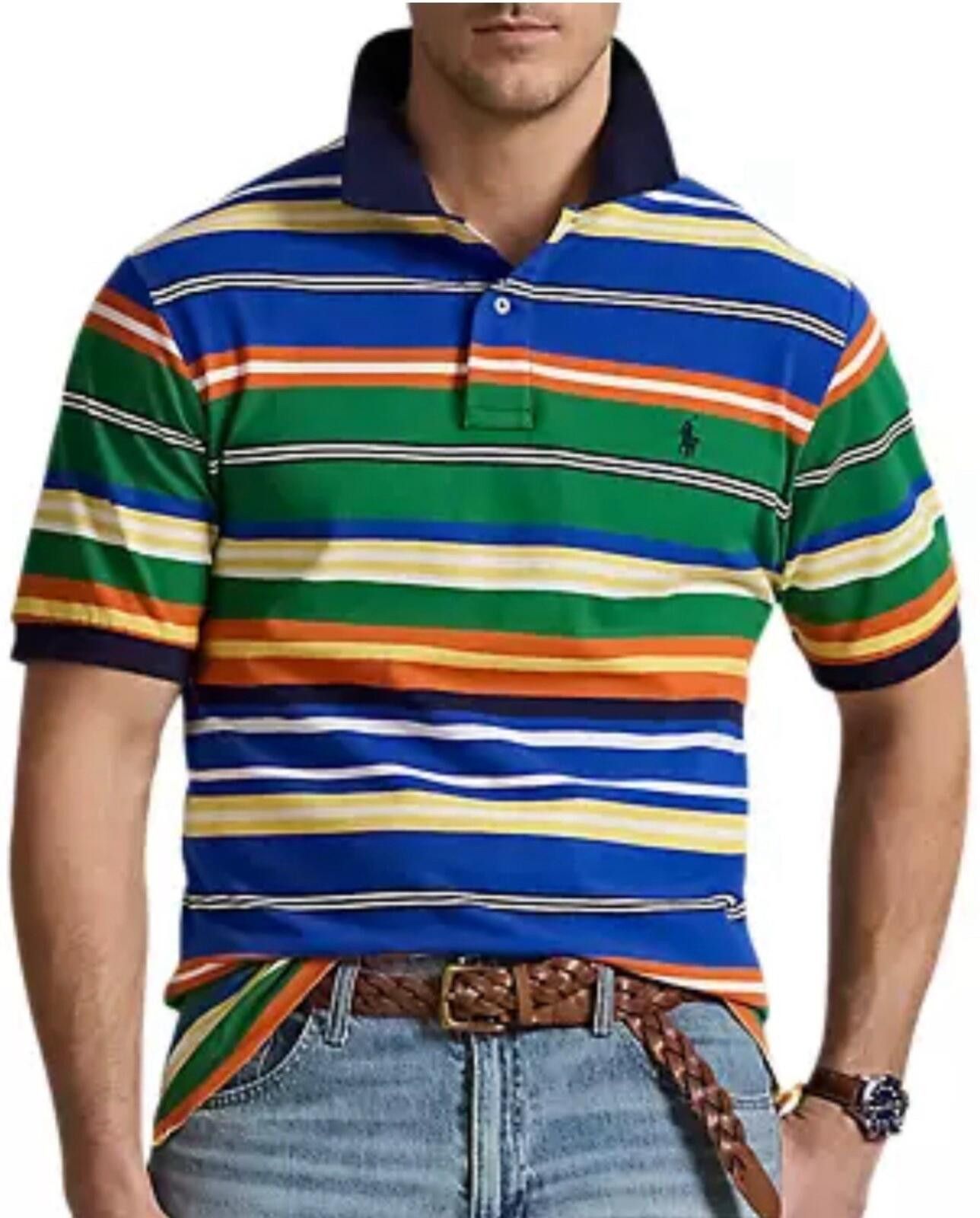 Polo Ralph Lauren Men’s extra large tall polo Ralph Lauren striped mesh polo Size US XL / EU 56 / 4 - 4 Thumbnail