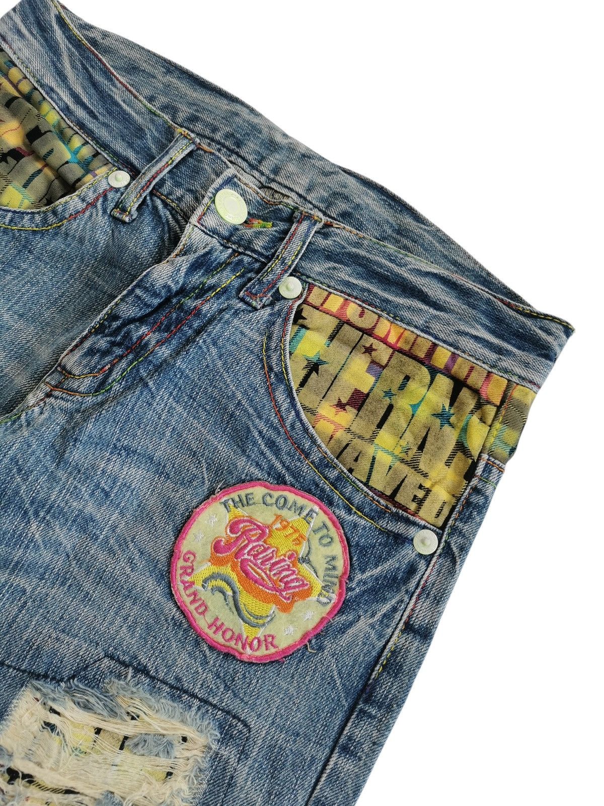Jean Archive Japanese Brands Distressed Patchwork Denim Jeans Size US 30 / EU 46 - 6 Thumbnail