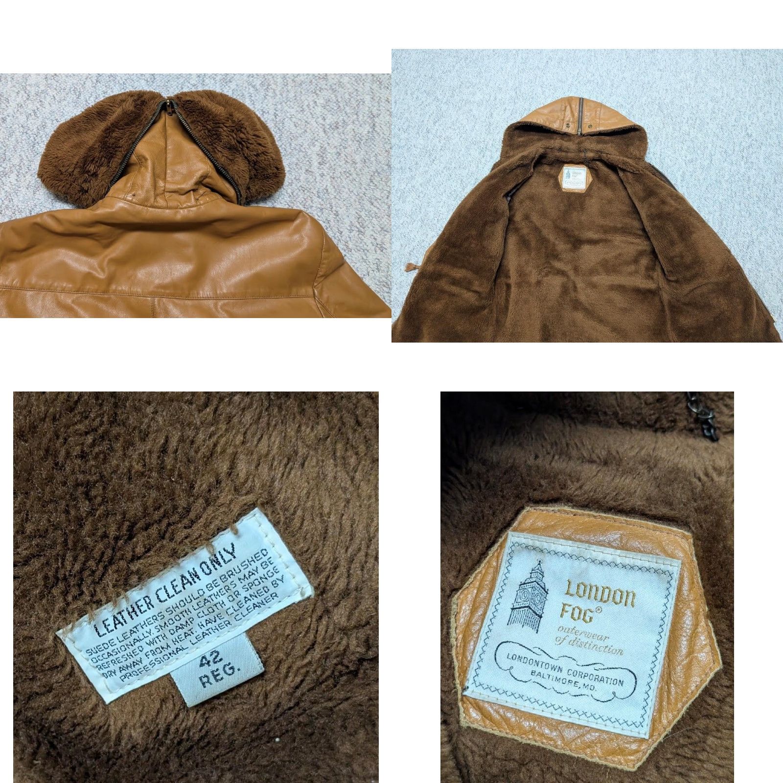 London Fog VINTAGE London Fog COAT Parka Leather Cowhide 42R M Browns Mens Size US M / EU 48-50 / 2 - 8 Thumbnail