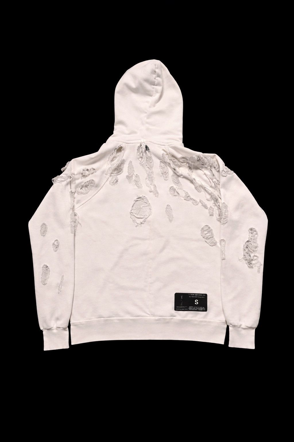 Ben Taverniti Unravel Project White cotton distressed hoodie from UNRAVEL PROJECT Size US S / EU 44-46 / 1 - 2 Thumbnail