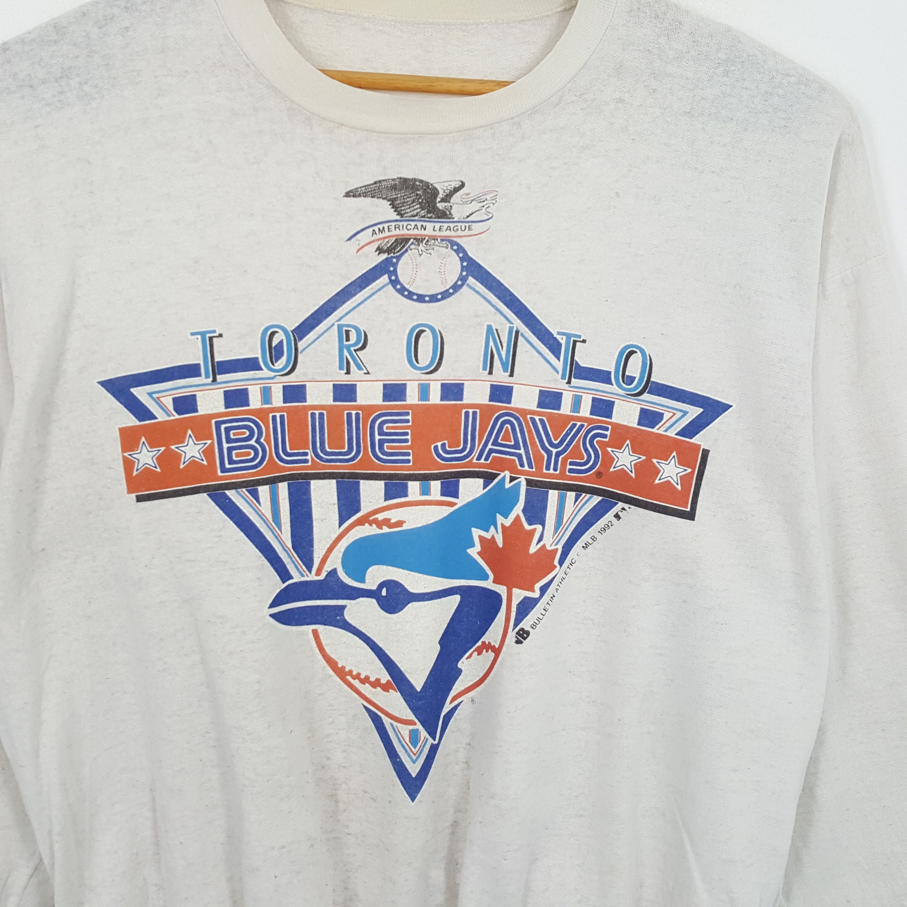 MLB × Vintage Vintage 90s TORONTO BLUE JAY Baseball Distressed Sweatshirt Size US XL / EU 56 / 4 - 2 Thumbnail