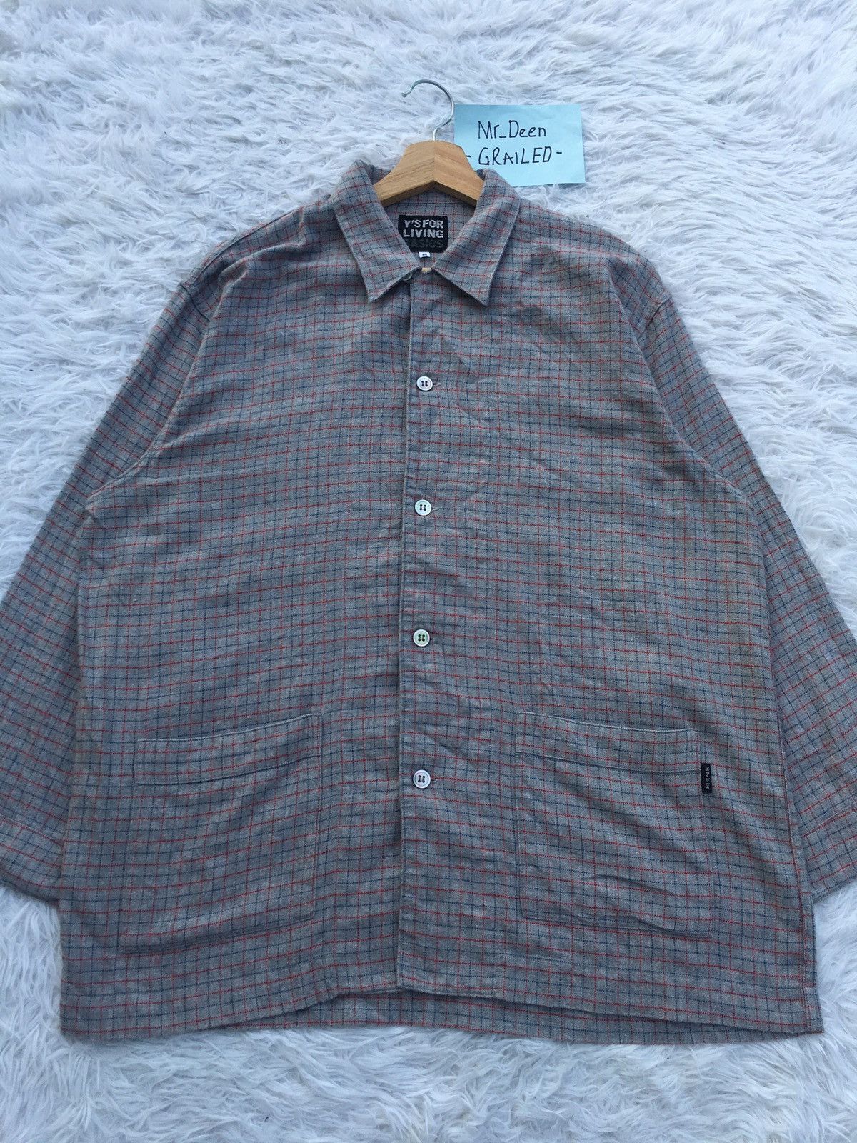 Yohji Yamamoto Rare Vintage Y’s For Living Yohji Yamamoto Flannel Shirt Size US L / EU 52-54 / 3 - 5 Thumbnail