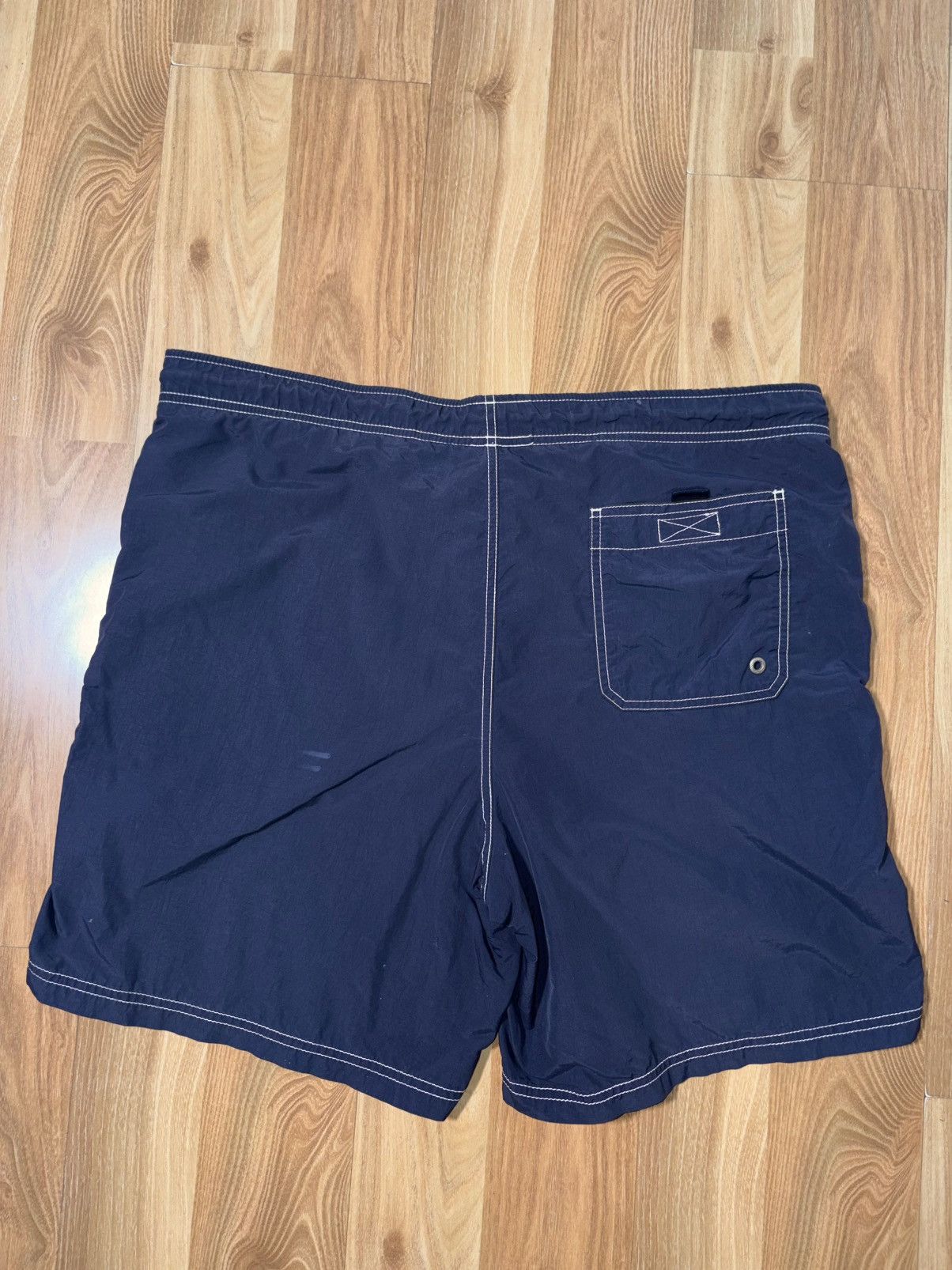 Nautica Vintage Nautica "Spell Out" Nylon Swim Trunks - Navy/White Size US 32 / EU 48 - 2 Thumbnail