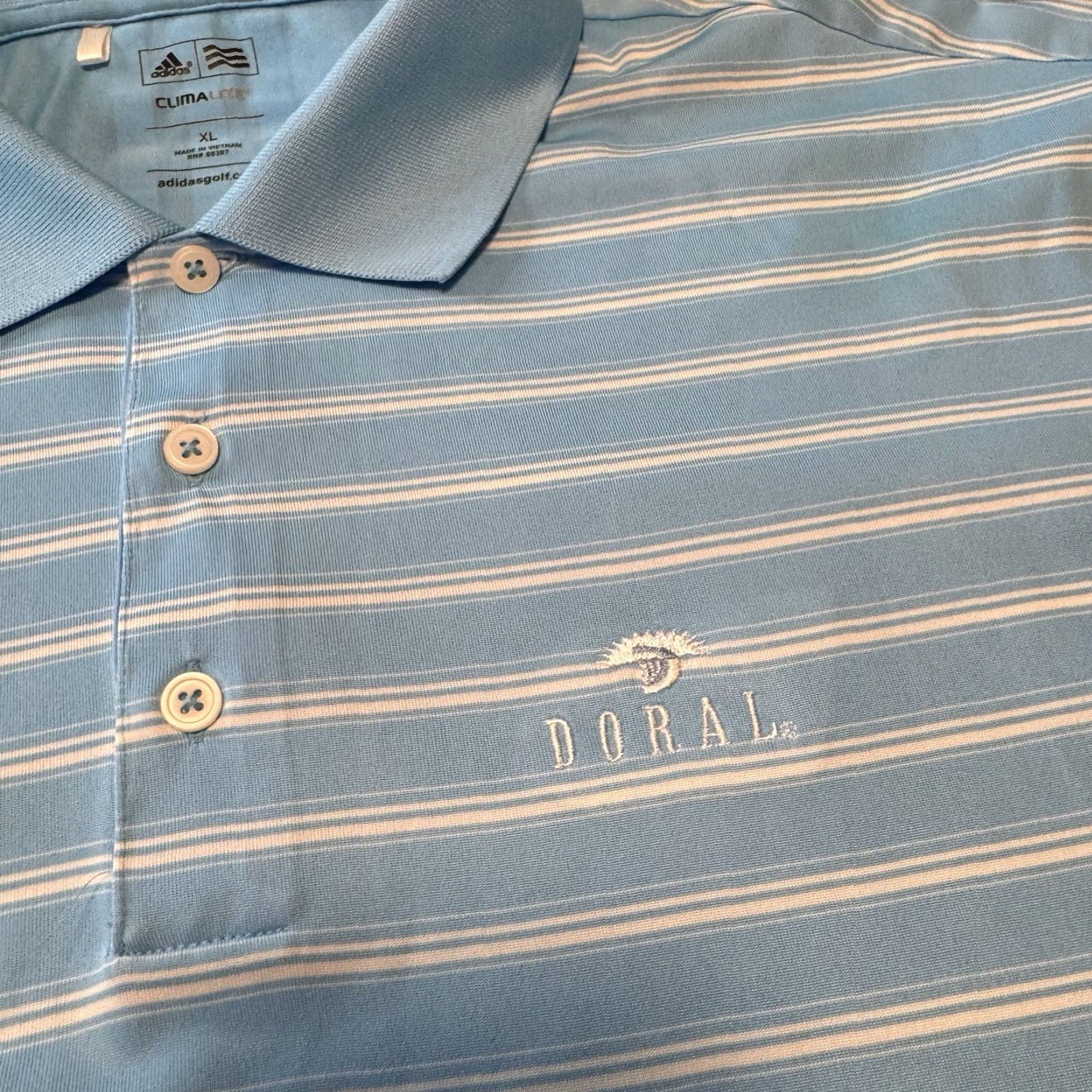 Adidas Adidas Golf Trump National Doral Polo Shirt Men’s Size XL Blue White Striped Size US XL / EU 56 / 4 - 2 Thumbnail
