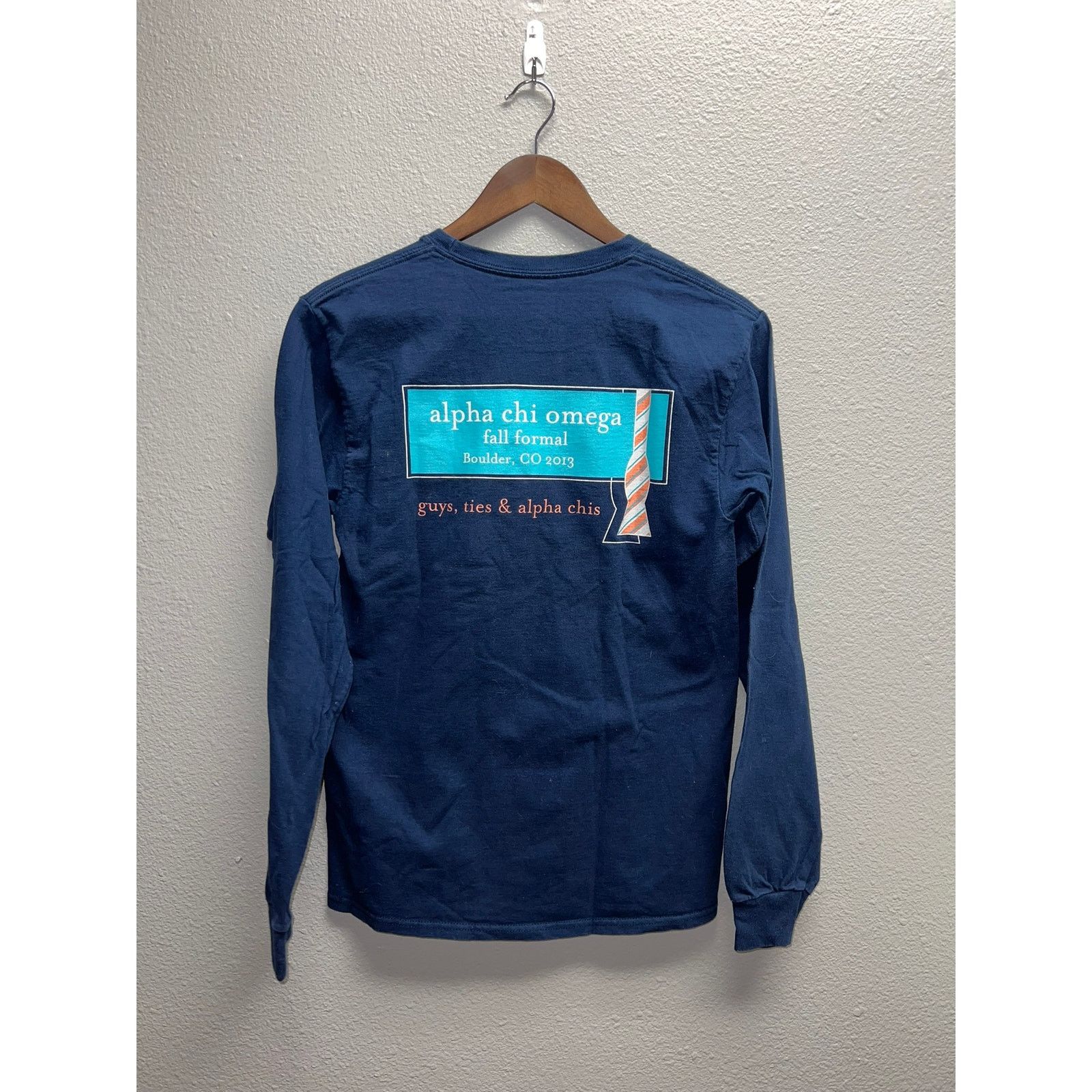 Hanes Alpha Chi Omege Shirt Long Sleeve 2013 Fall Formal Suit Tie Size US S / EU 44-46 / 1 - 1 Thumbnail