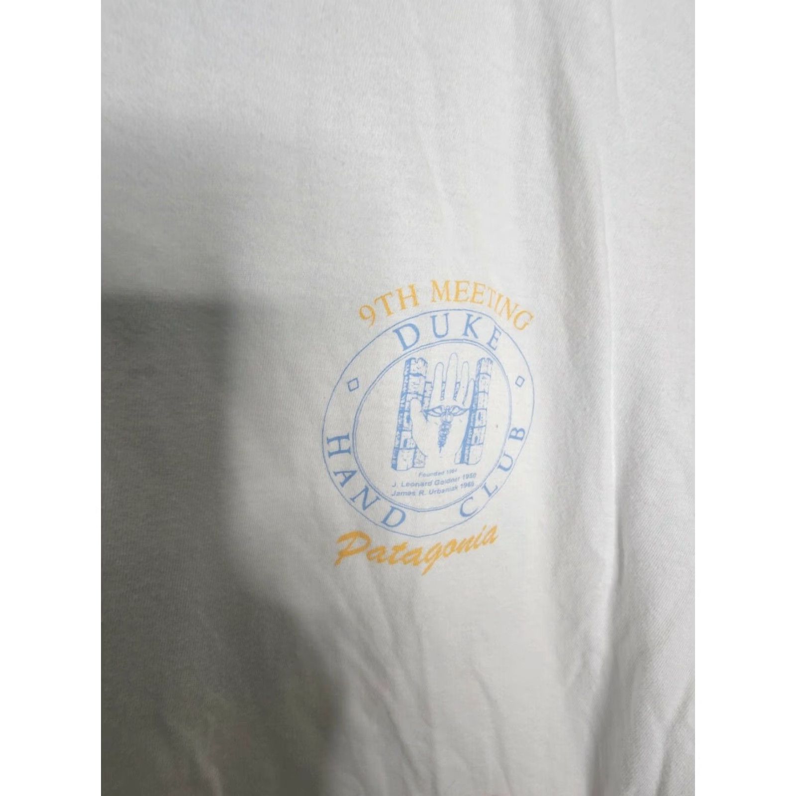 Gildan Duke University Hand Club T-Shirt - Men's L White Double-Sided Collegiate Tennis 90s Size US L / EU 52-54 / 3 - 3 Thumbnail