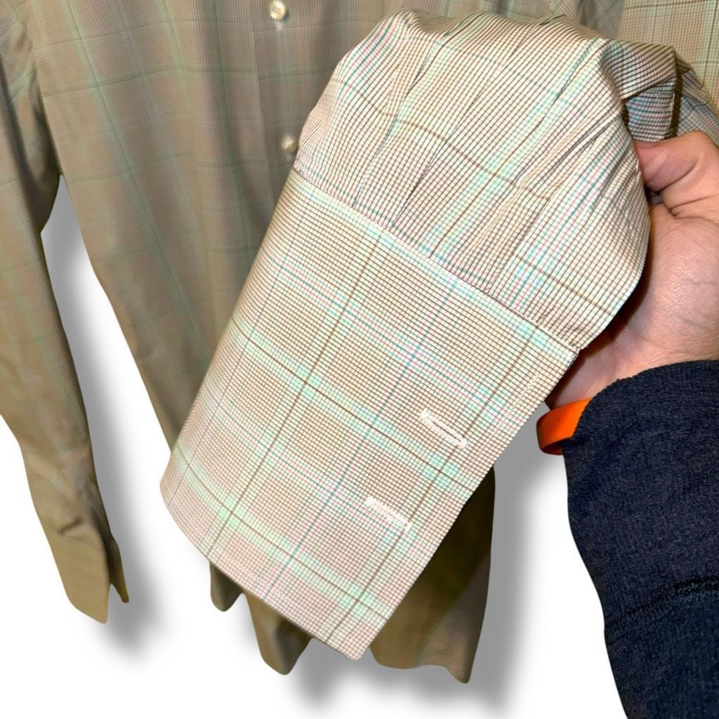 Tom James Tom James Glen Check French Cuff Made in USA Dress Shirt Siz Size US L / EU 52-54 / 3 - 5 Thumbnail