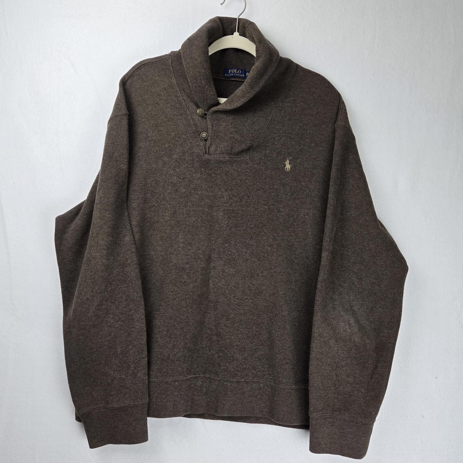 Polo Ralph Lauren Polo Ralph Lauren Brown Shawl Collar Sweater Size XXL Cotton Size US XXL / EU 58 / 5 - 1 Thumbnail