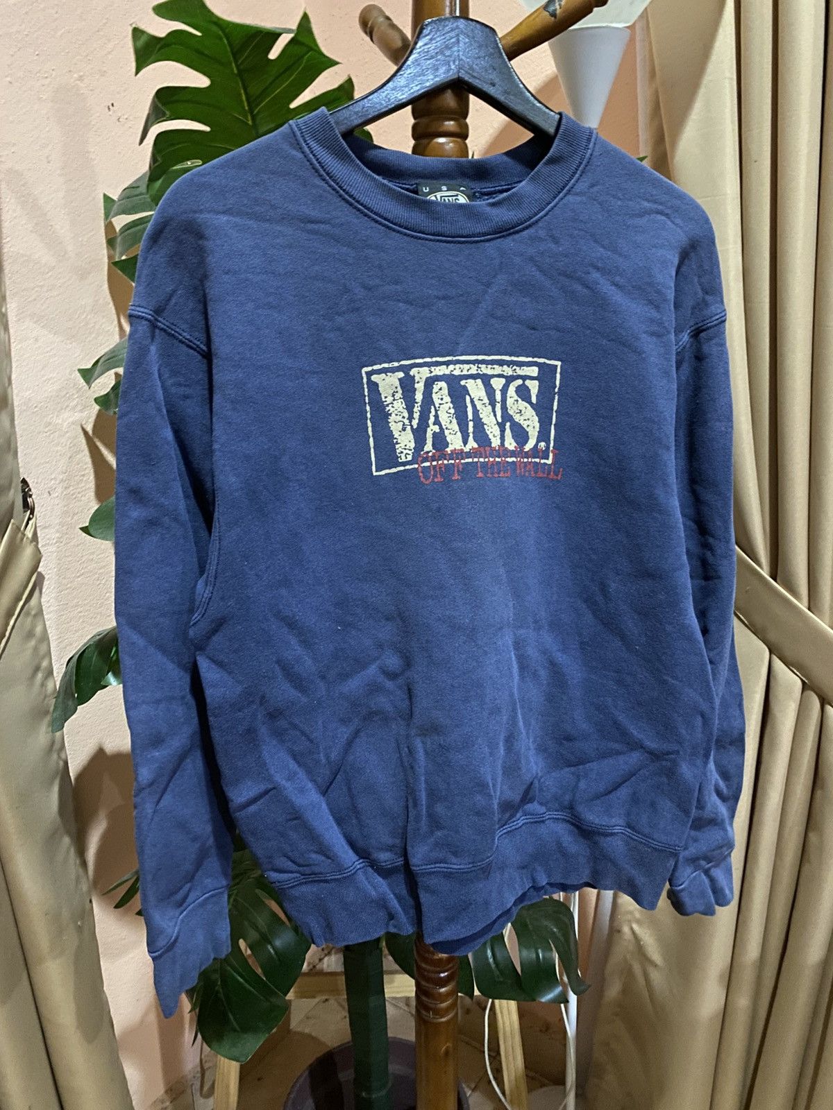 Vans Vintage Vans USA Blue Crewneck Sweatshirt Off The Wall Logo Size US M / EU 48-50 / 2 - 4 Thumbnail