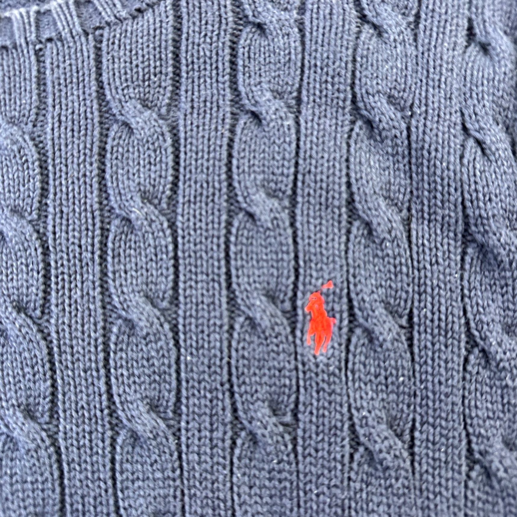 Polo Ralph Lauren Polo Ralph Lauren Sweater Mens Large Blue Cable Knit Pony Cotton Heavy Size US L / EU 52-54 / 3 - 4 Thumbnail