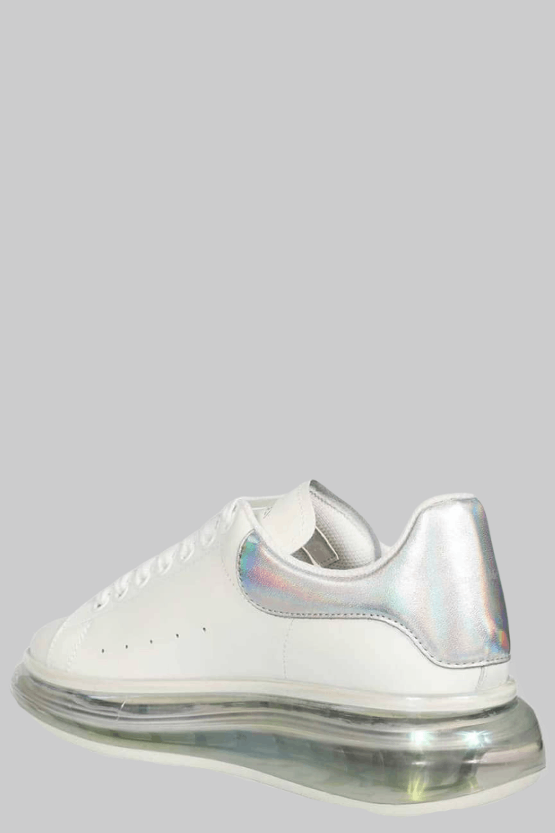 Alexander McQueen o1w1db10725 Oversized Transparent Sole in White/Silver Size US 6 / EU 39 - 3 Thumbnail