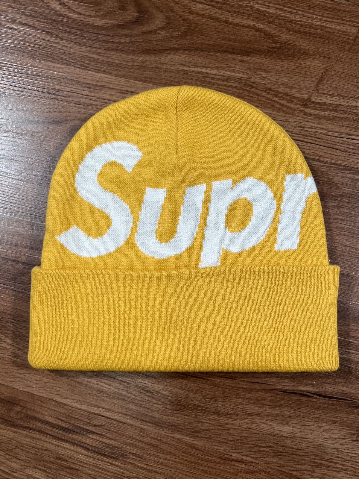 image of Hypebeast x Supreme Beanie Big Logo in Yellow, Men's