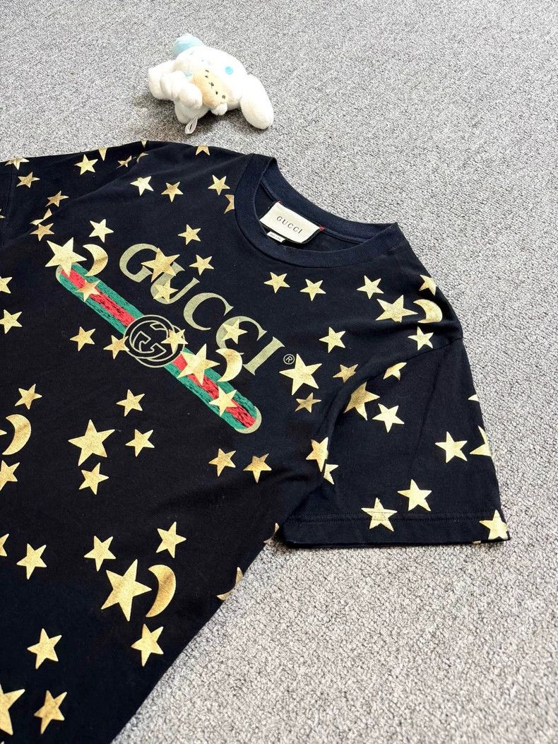 Gucci Gucci Black old belt star and moon short-sleeved T-shirt Size US XXS / EU 40 - 3 Thumbnail