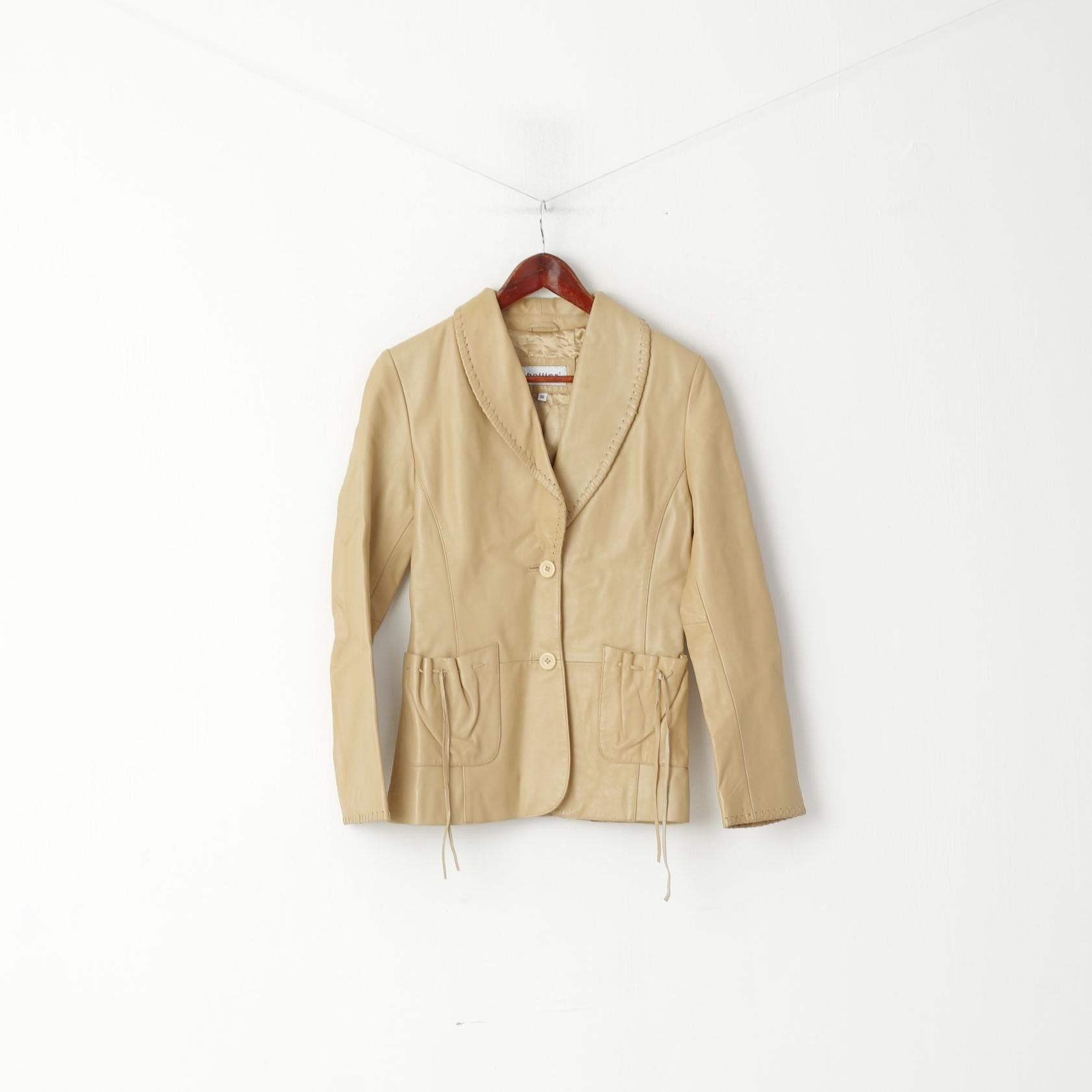 Vintage Hollies Stockholm Women 36 S Jacket Beige 8014 Size S / US 4 / IT 40 - 2 Thumbnail
