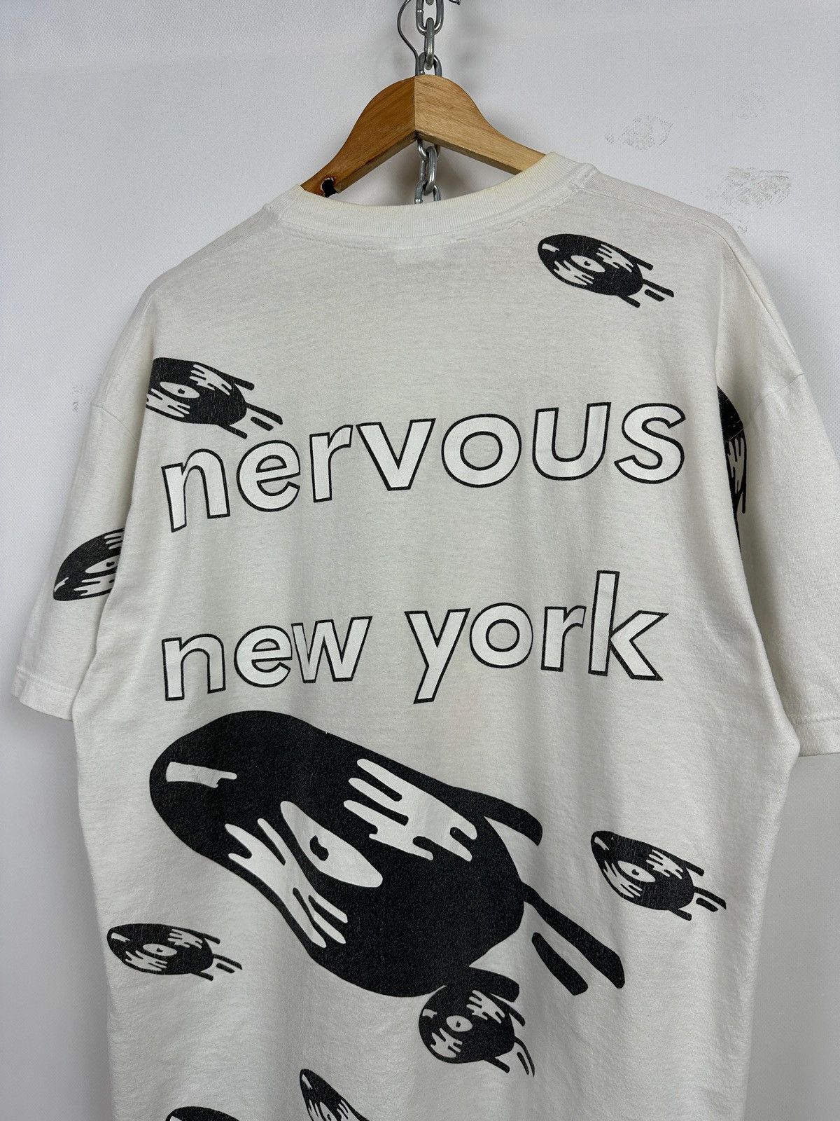 Rap Tees 1995 Vintage Nervous New York Records Rap T-Shirt Size US XL / EU 56 / 4 - 15 Thumbnail