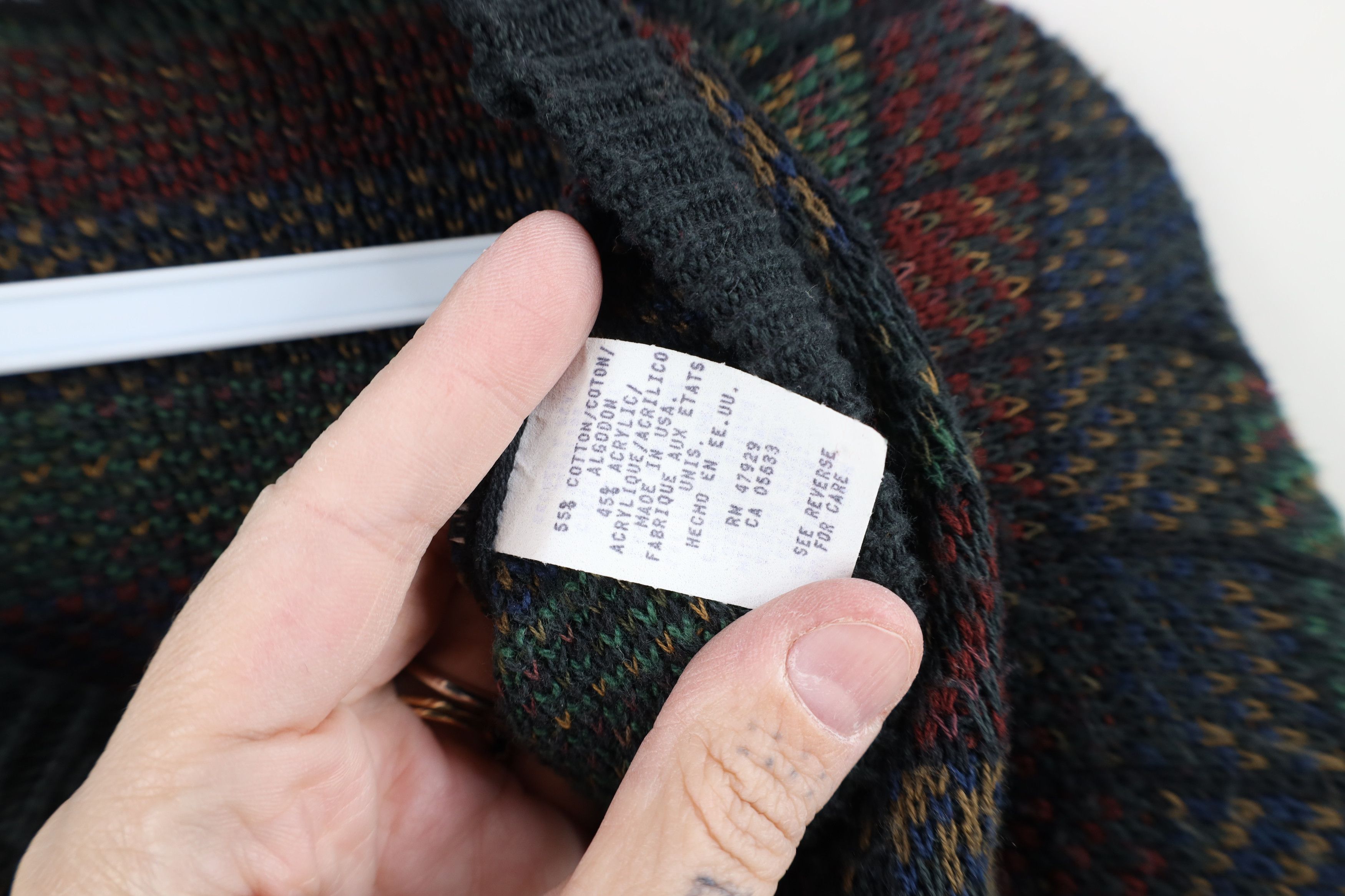 Vintage Vintage 90s Streetwear Rainbow Checkered Knit Sweater USA Size US XL / EU 56 / 4 - 7 Thumbnail