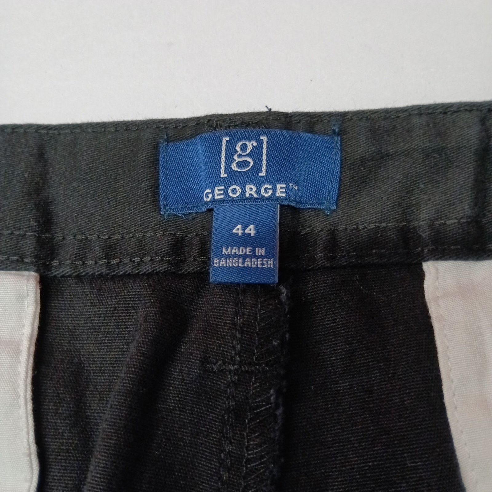 George George Twill Shorts Men's Size 44 Black Flat Front 9" Inseam Size US 44 / EU 60 - 2 Thumbnail
