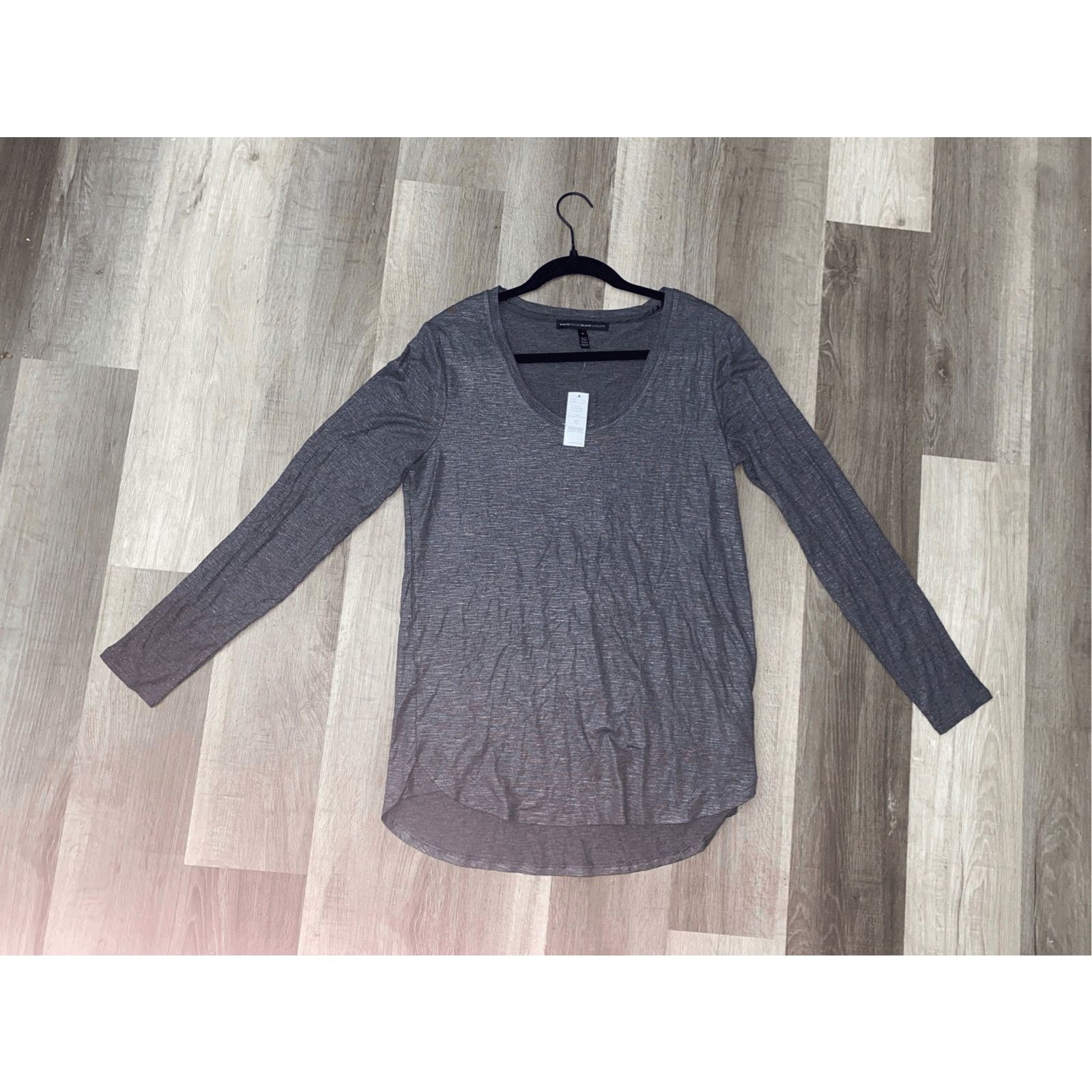White House Black Market WHBM NWT Long Sleeve Legging Tee Gray Sz Medium, MP $66 Size M / US 6-8 / IT 42-44 - 3 Thumbnail