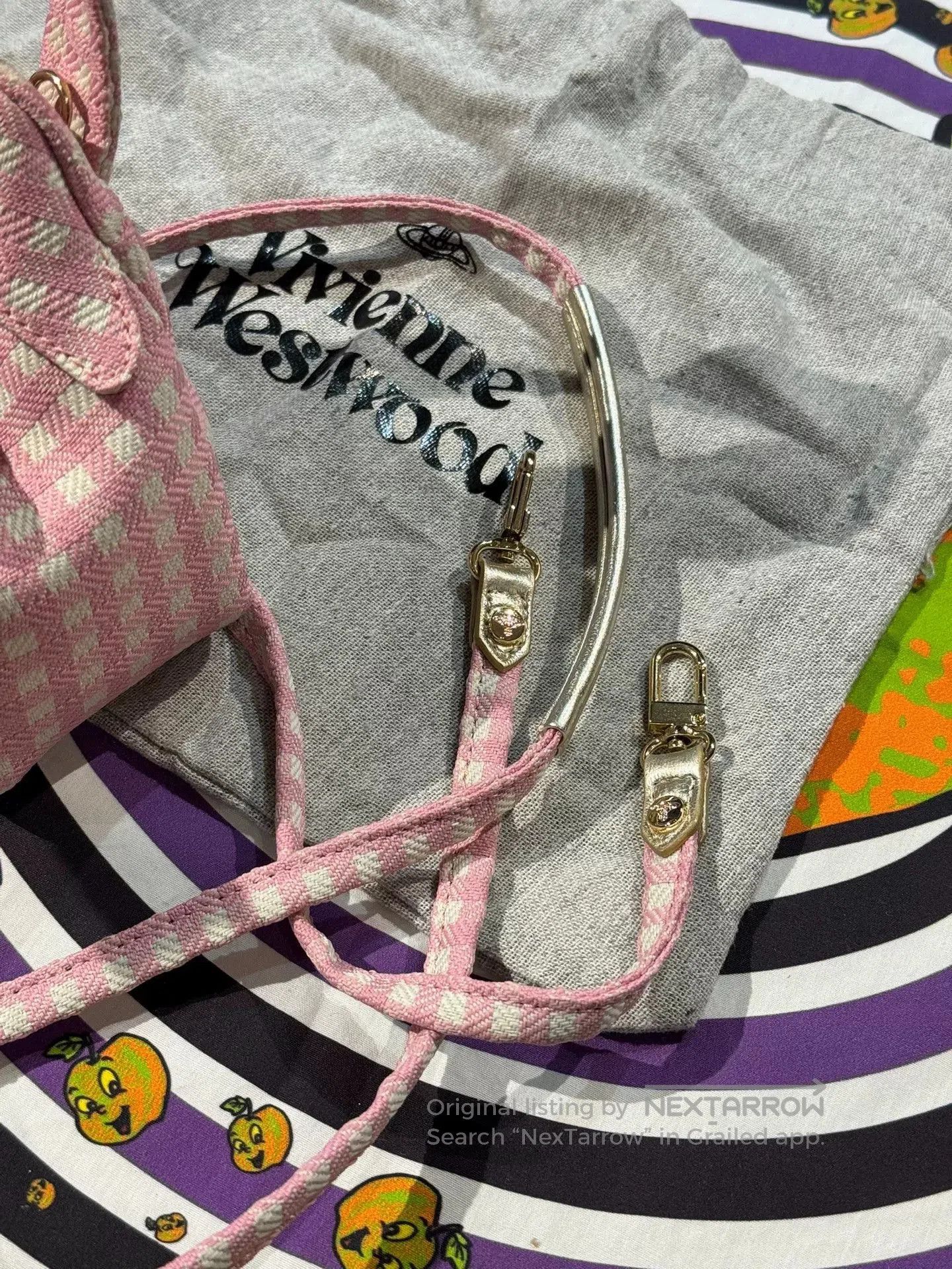 Vivienne Westwood Vivienne Westwood Pink Check Mini Bowling Bag. Size ONE SIZE - 7 Thumbnail