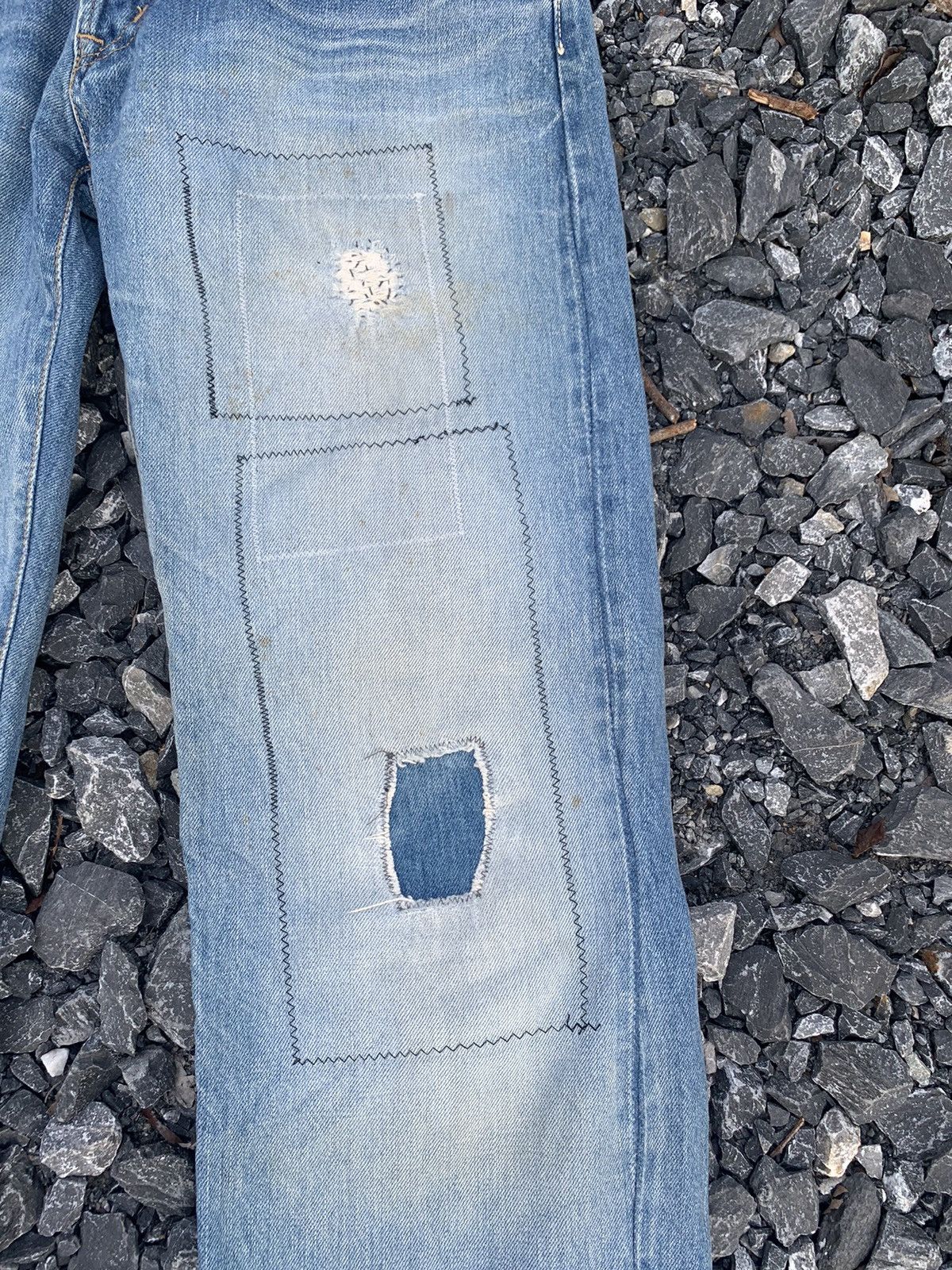 Kapital VINTAGE BLUE BLUE INDIGO SELVEDGE JAPANESE DISTRESSED DENIM Size US 28 / EU 44 - 15 Thumbnail