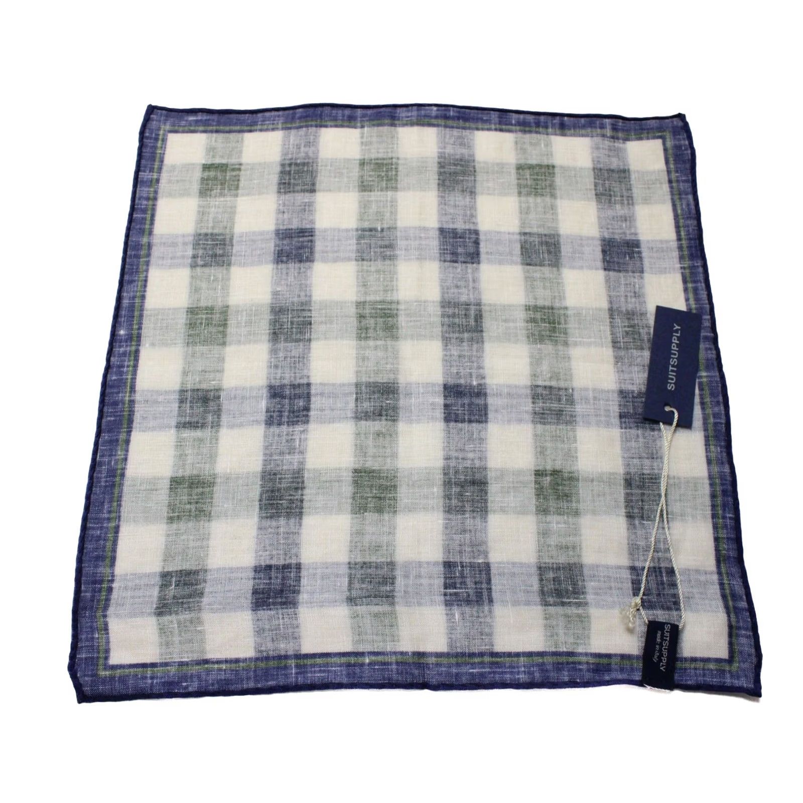Suitsupply Suitsupply Suit Mens ONE SIZE Multicoloured Pocket Check Green Handkerchief Men Linen Formal Size ONE SIZE - 5 Thumbnail