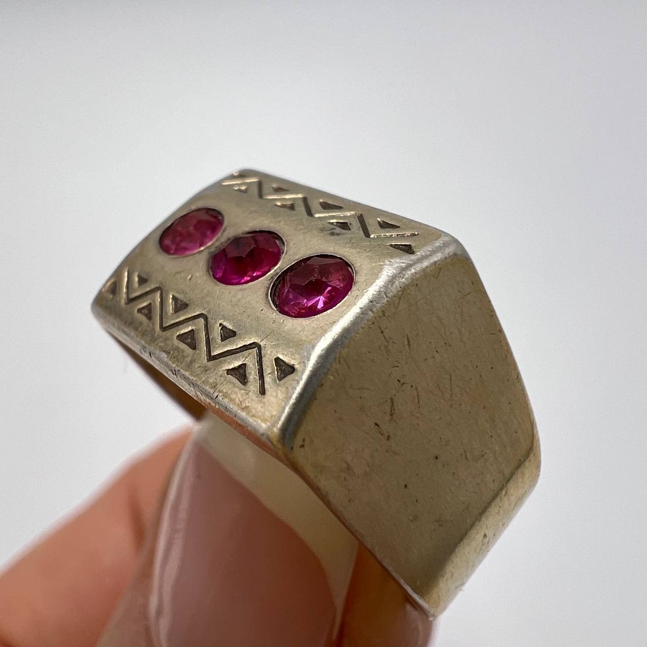 Vintage Vintage USSR Gilt Silver 875 Jewelry Ring Signed 6g Size 7 Size ONE SIZE - 2 Thumbnail