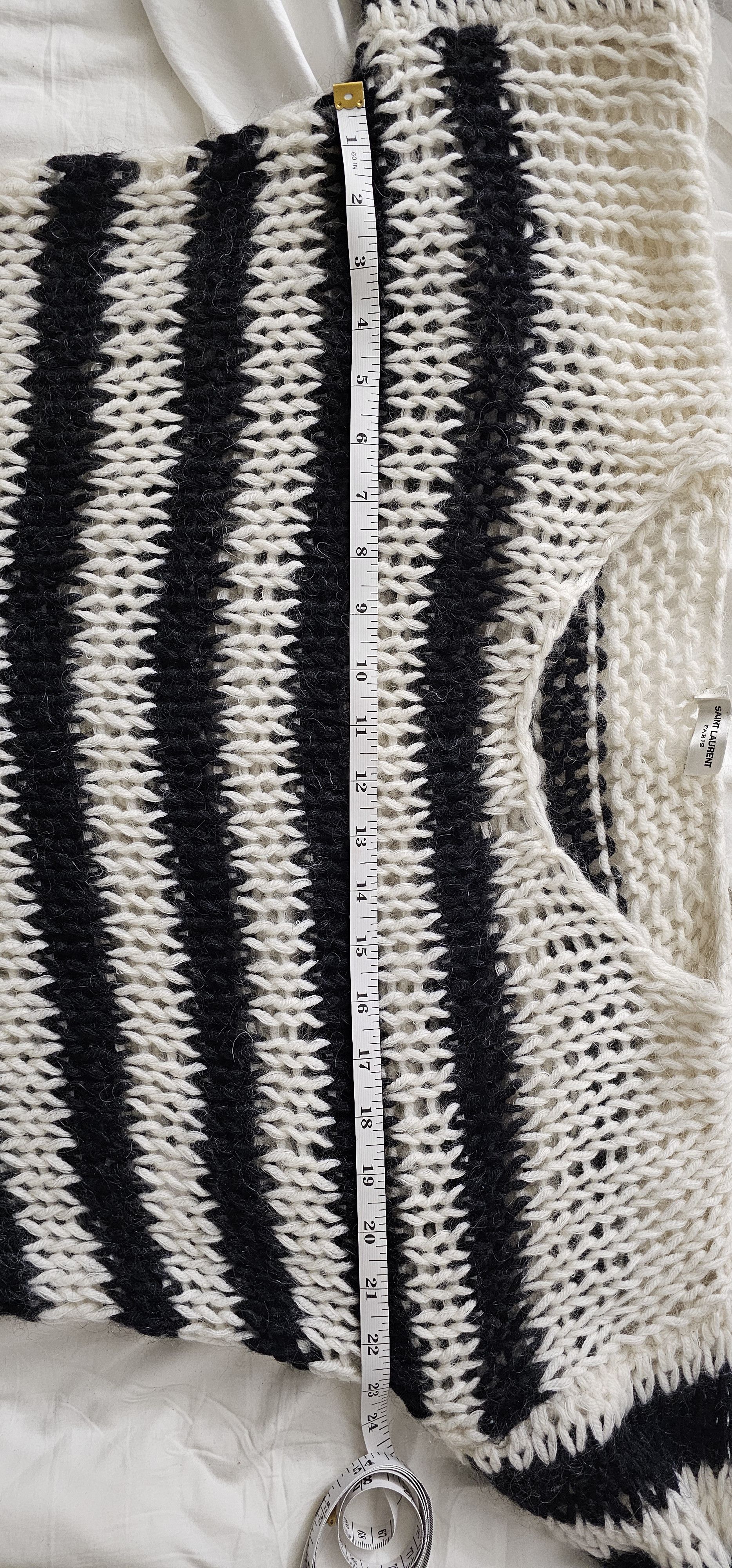 Saint Laurent Paris FW15 Striped Knit Mohair Sweater Size US XS / EU 42 / 0 - 9 Thumbnail