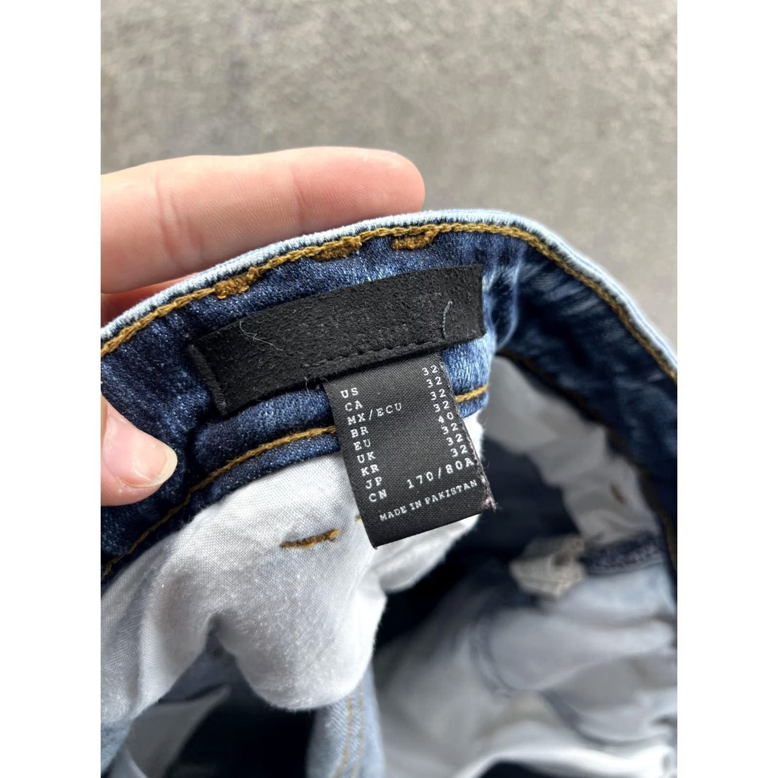 H&M H&M Jeans Mens 32 Blue Slim Skinny Moto Biker Distressed Acid Wash Denim Size US 32 / EU 48 - 4 Thumbnail