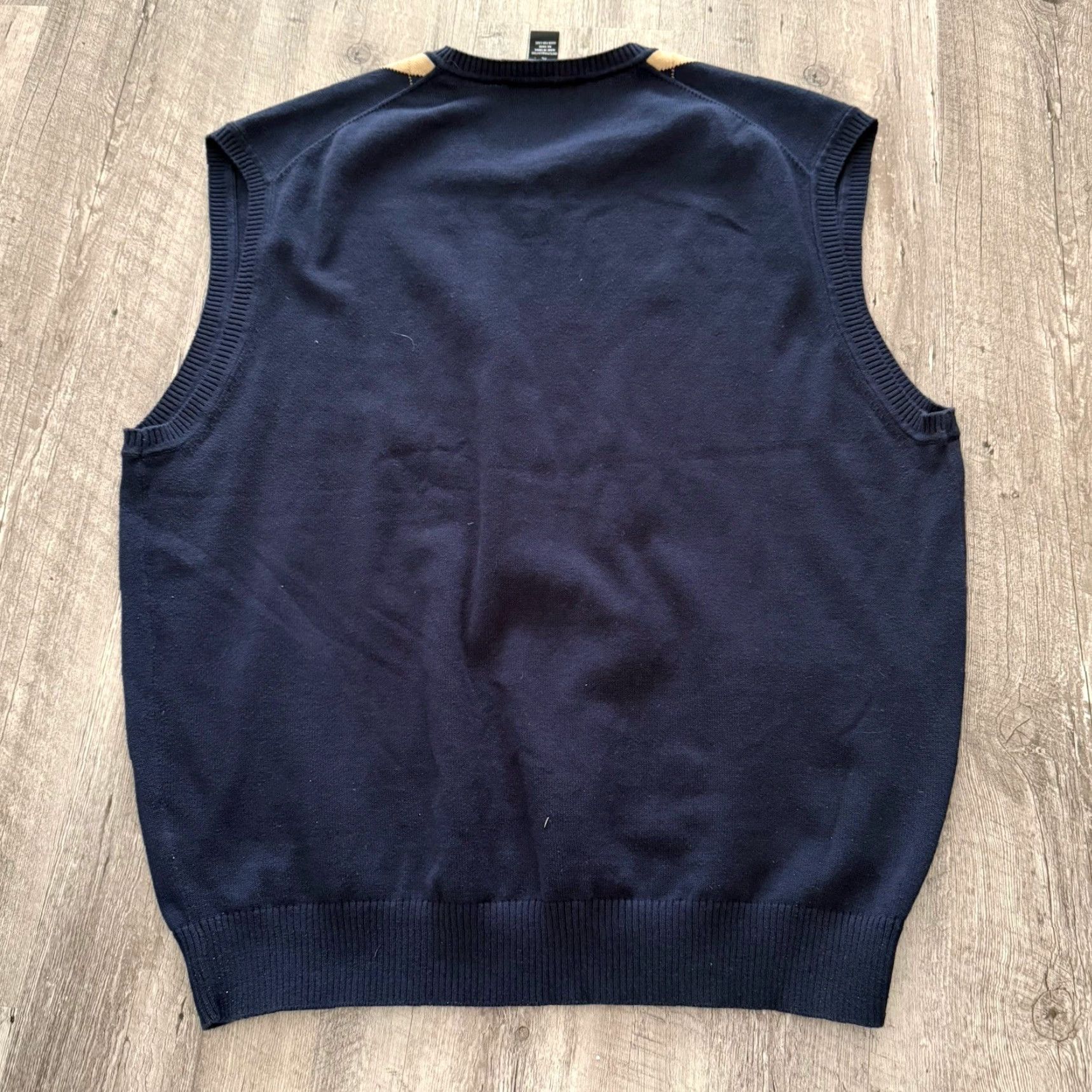 Jos. A. Bank Jos A Bank Leadbetter Golf Vest Men XL Blue Pima Cotton Argyle Print Lightweight Size US XL / EU 56 / 4 - 4 Thumbnail