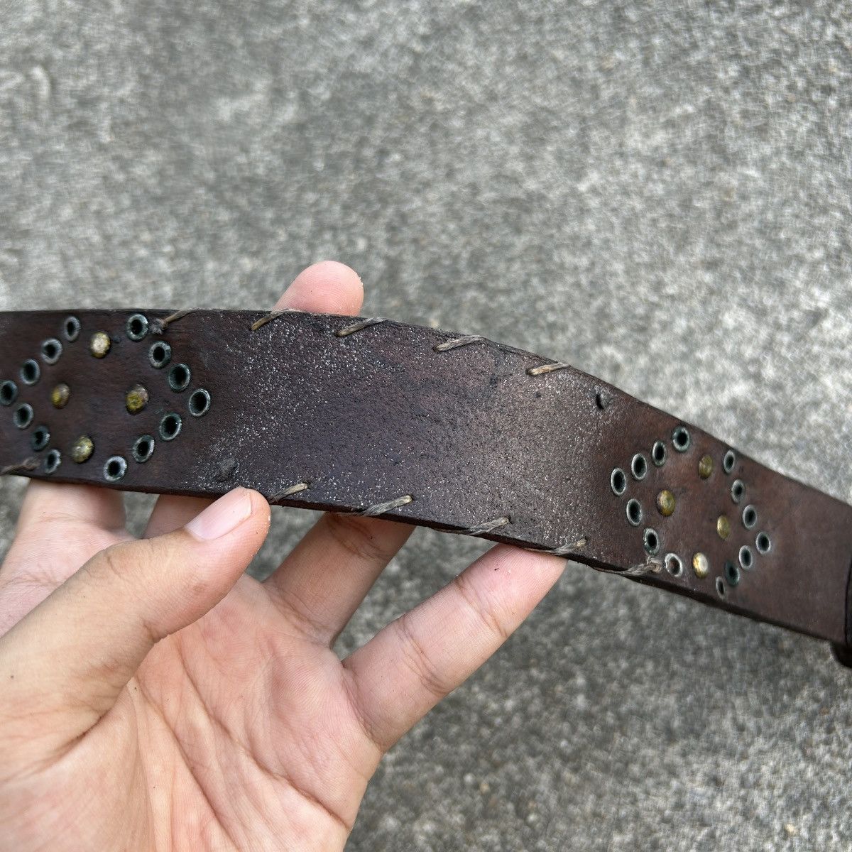 Vintage Vintage studded leather belt (Kapital Style) Size ONE SIZE - 17 Thumbnail