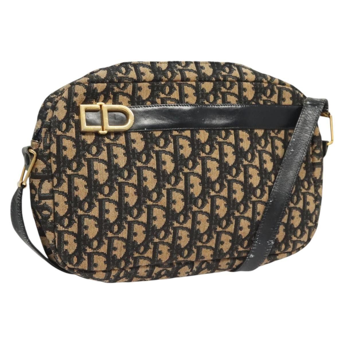 Dior DIOR Trotter Canvas Shoulder Bag Navy Gold Size ONE SIZE - 1 Thumbnail