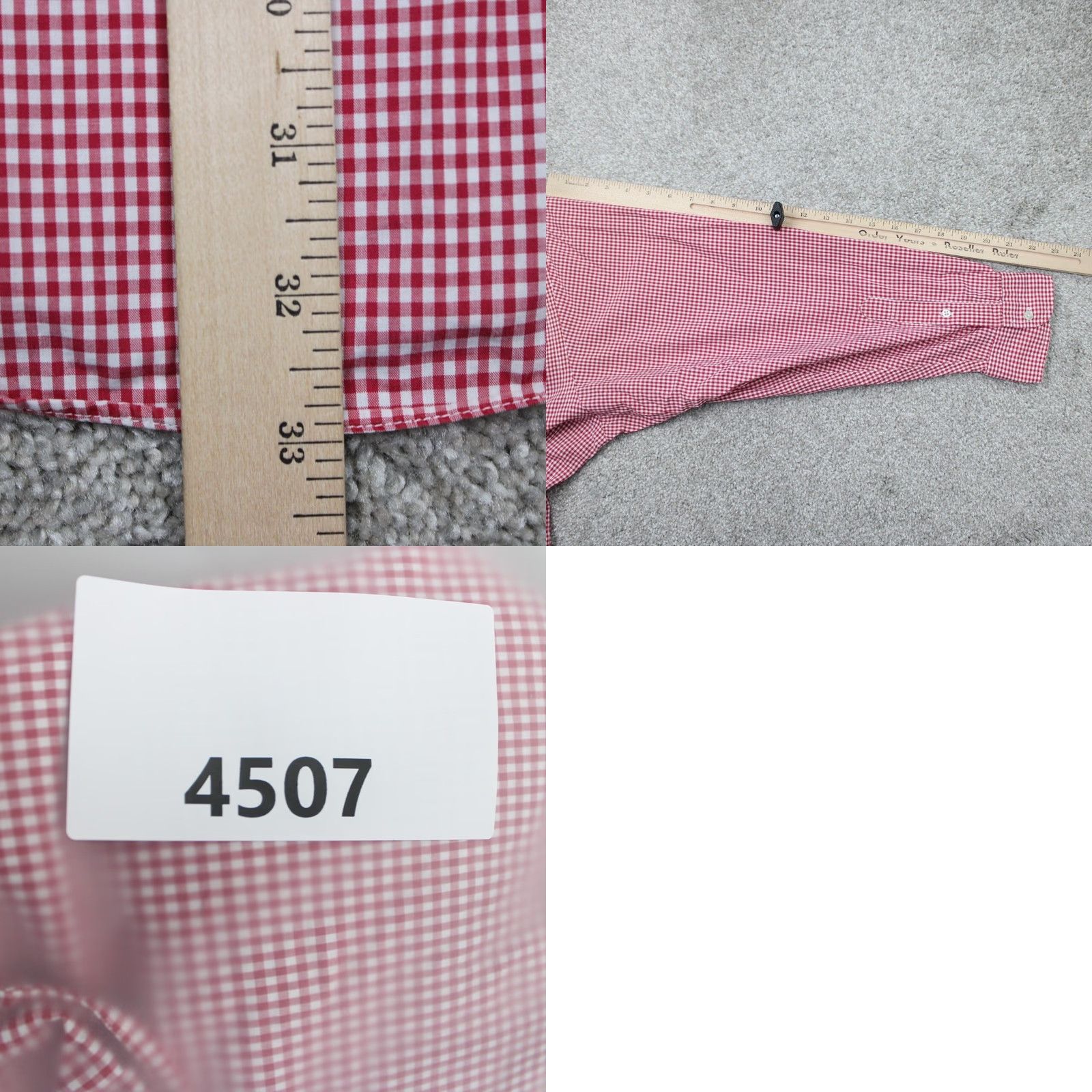 Brooks Brothers Brooks Brothers Sport Shirt Mens XL Red/White Checkered Cotton L/S Button-Down Size US XL / EU 56 / 4 - 9 Thumbnail