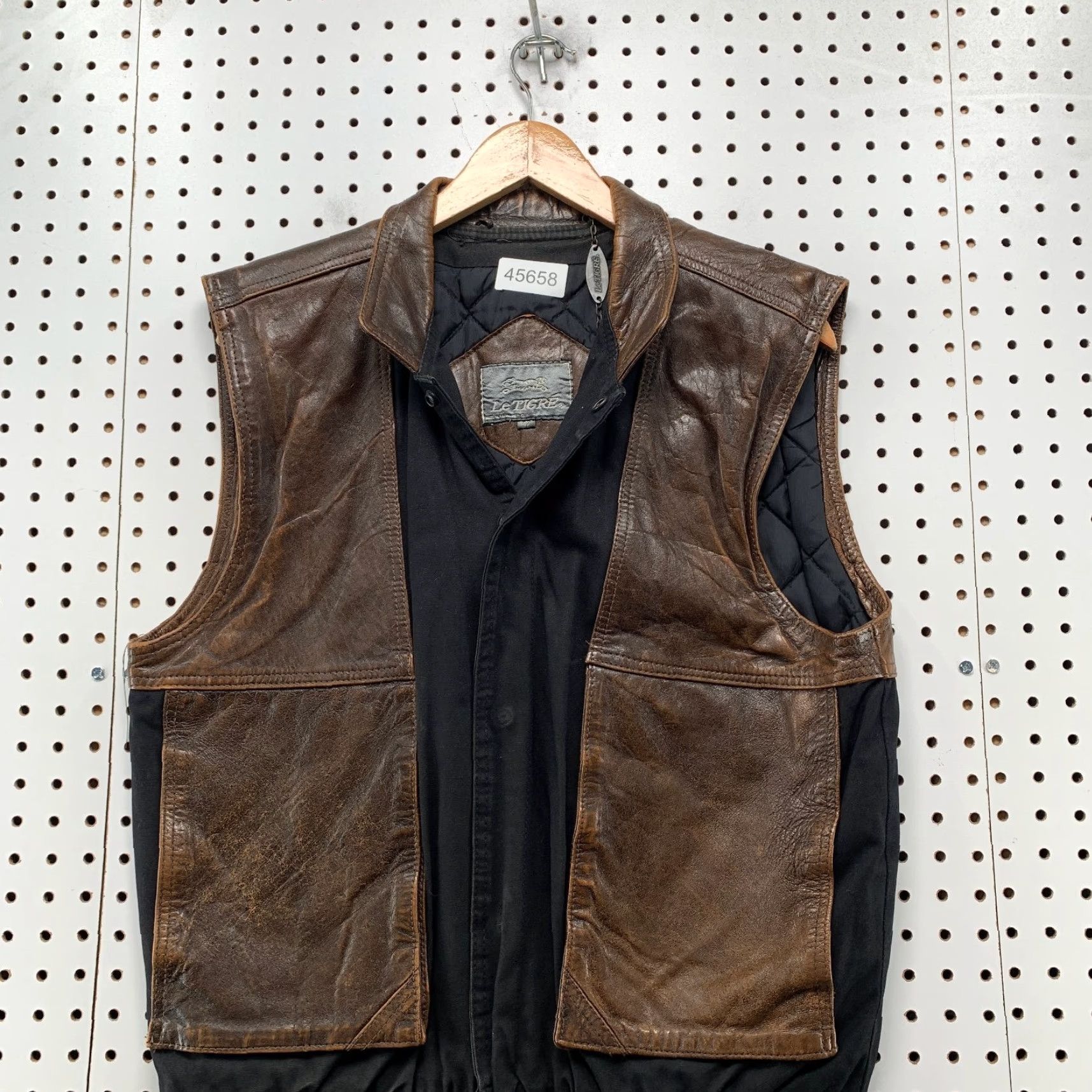Vintage VINTAGE Le TIGRE Leather Vest Mens 42 Brown Insulated Sleeveless Jacket Size US XS / EU 42 / 0 - 3 Thumbnail