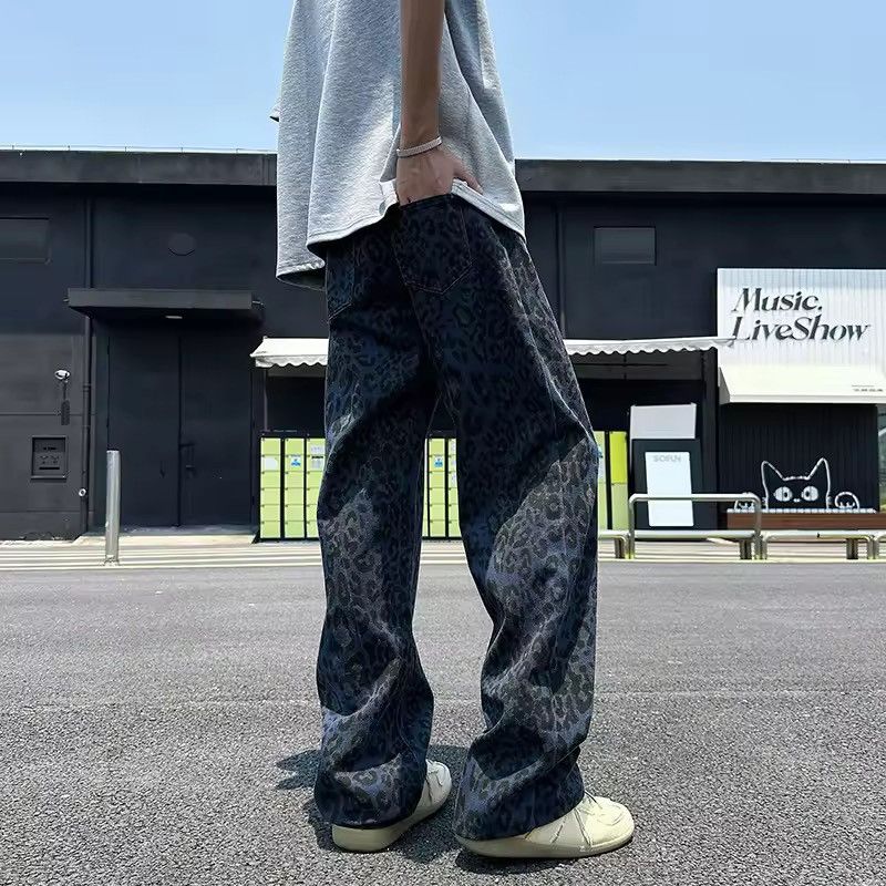 Other iDark Blue Leopard Print Denim Jeans Y2K Skater Size US 30 / EU 46 - 3 Thumbnail