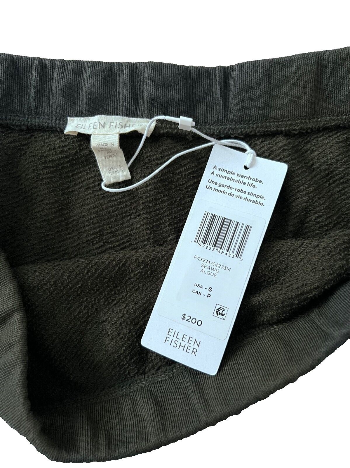 Eileen Fisher Eileen Fisher Organic Cotton French Terry Skirt Seaweed Size 24" / US 00 / IT 34 - 5 Thumbnail