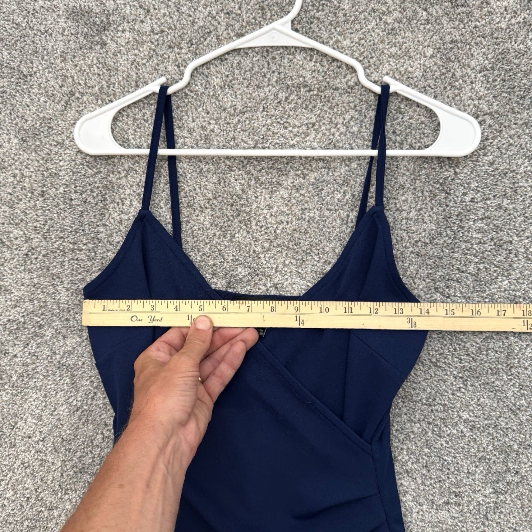 Vintage Revamped Faux Wrap Slip Dress M Women's Blue Polyester Spandex Short Bodycon Mini 90s Y2K Sexy Minimalist Party Cocktail Size M / US 6-8 / IT 42-44 - 2 Thumbnail