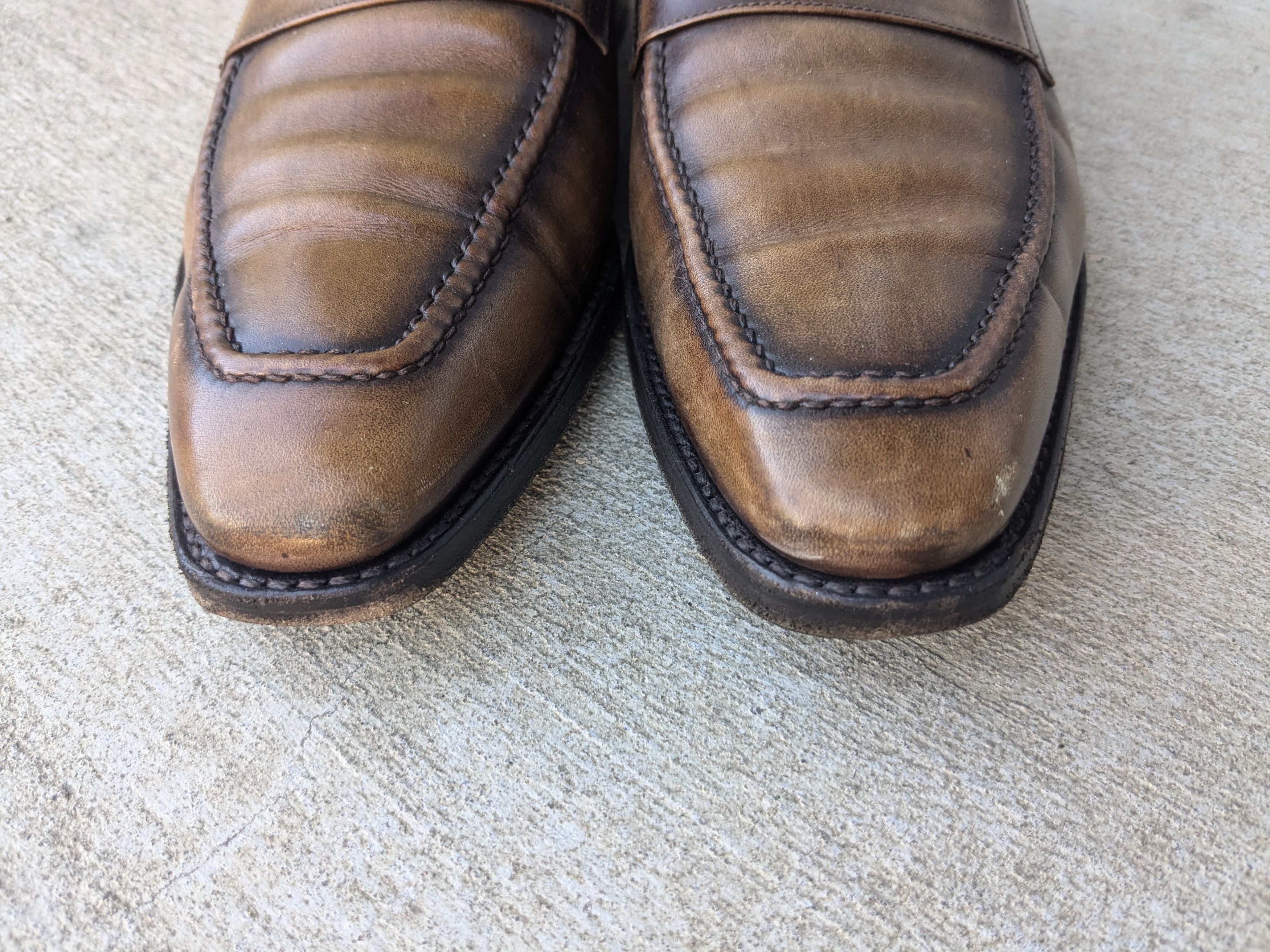 Berluti Markowski Penny Loafers Brown Leather 9 Patina Burnished Size US 9 / EU 42 - 2 Thumbnail