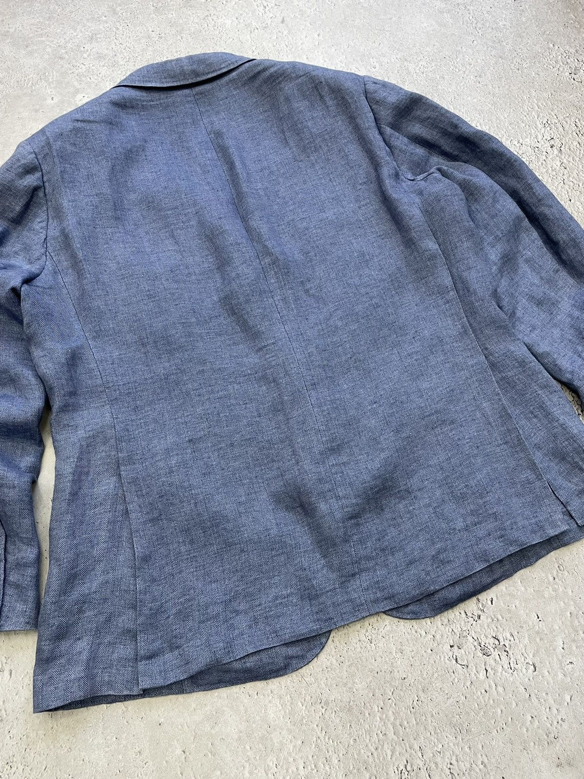 Loro Piana Loro Piana Blue Linen Blazer Jacket Made in Italy Size XL Size 50L - 8 Thumbnail